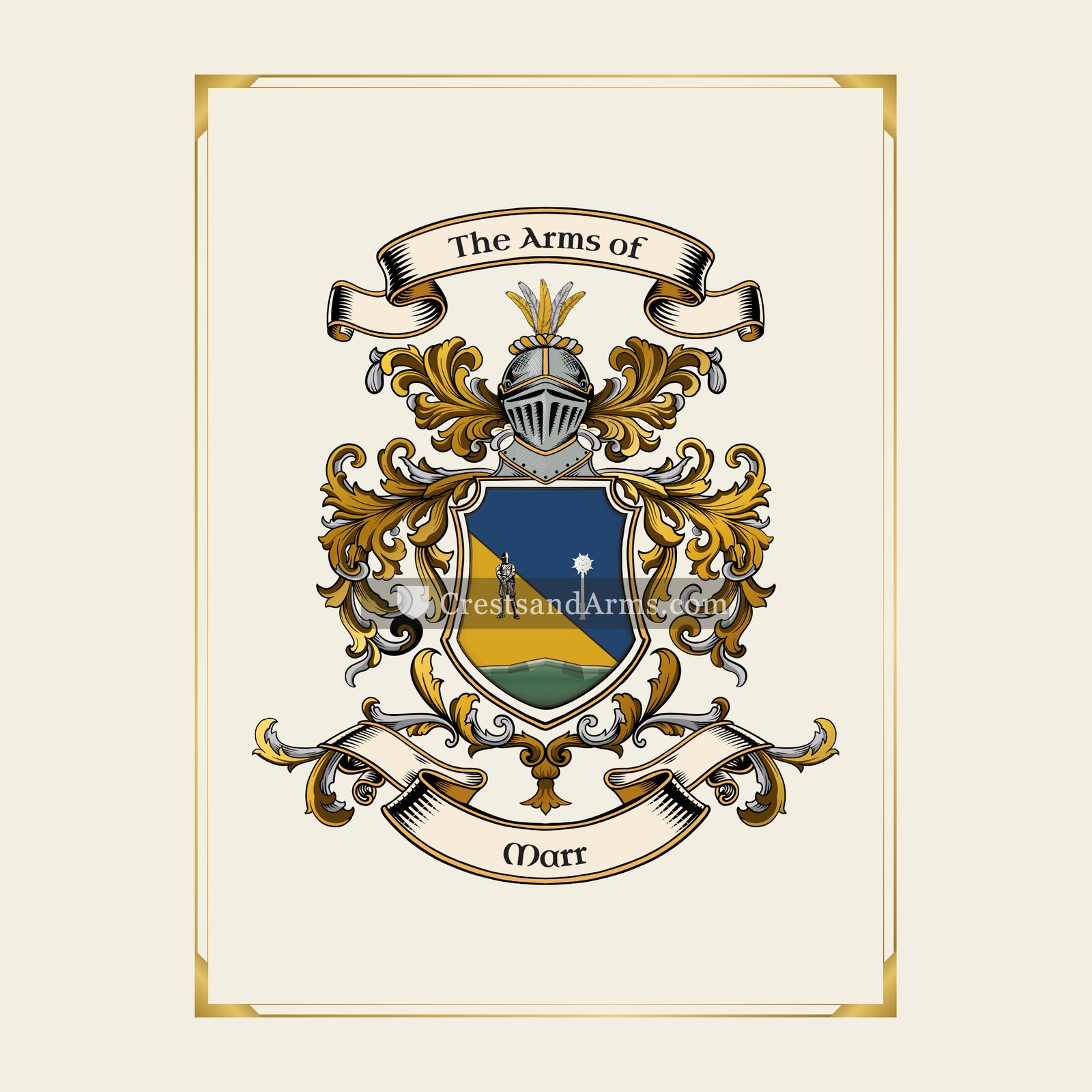 With gold border