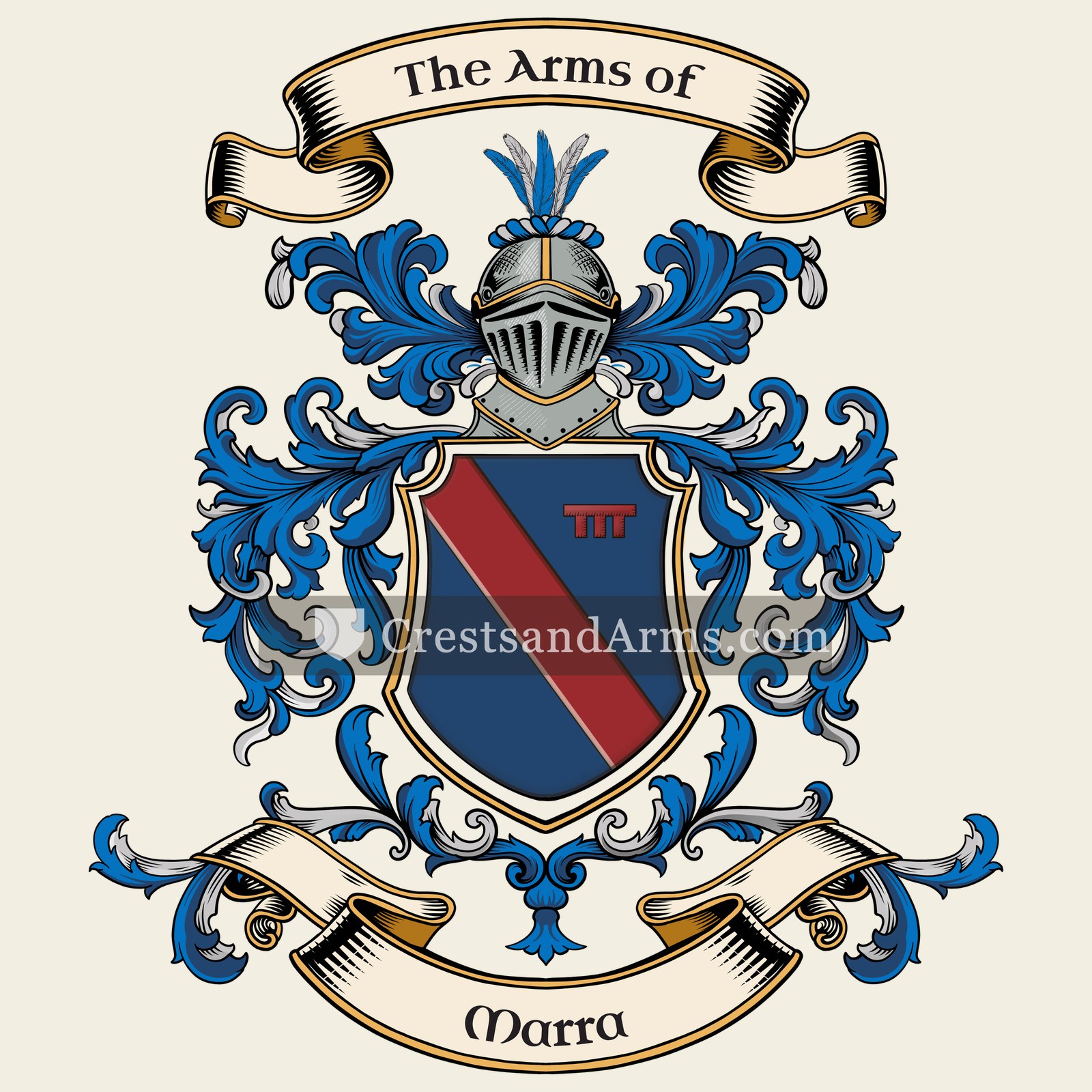 The Marra coat of arms, drawn from the recorded blazon