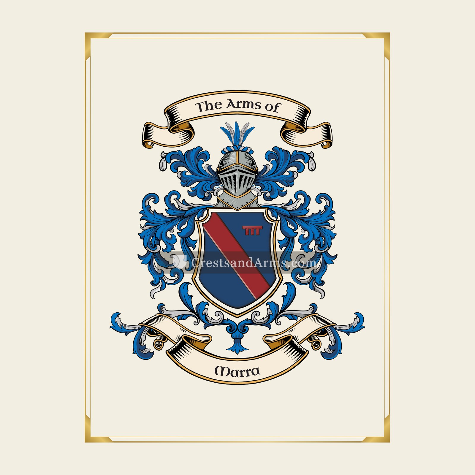 With gold border