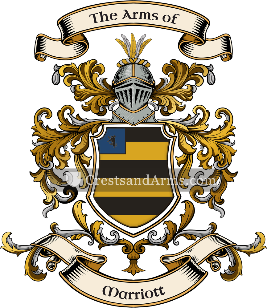 The Marriott coat of arms, drawn from the recorded blazon