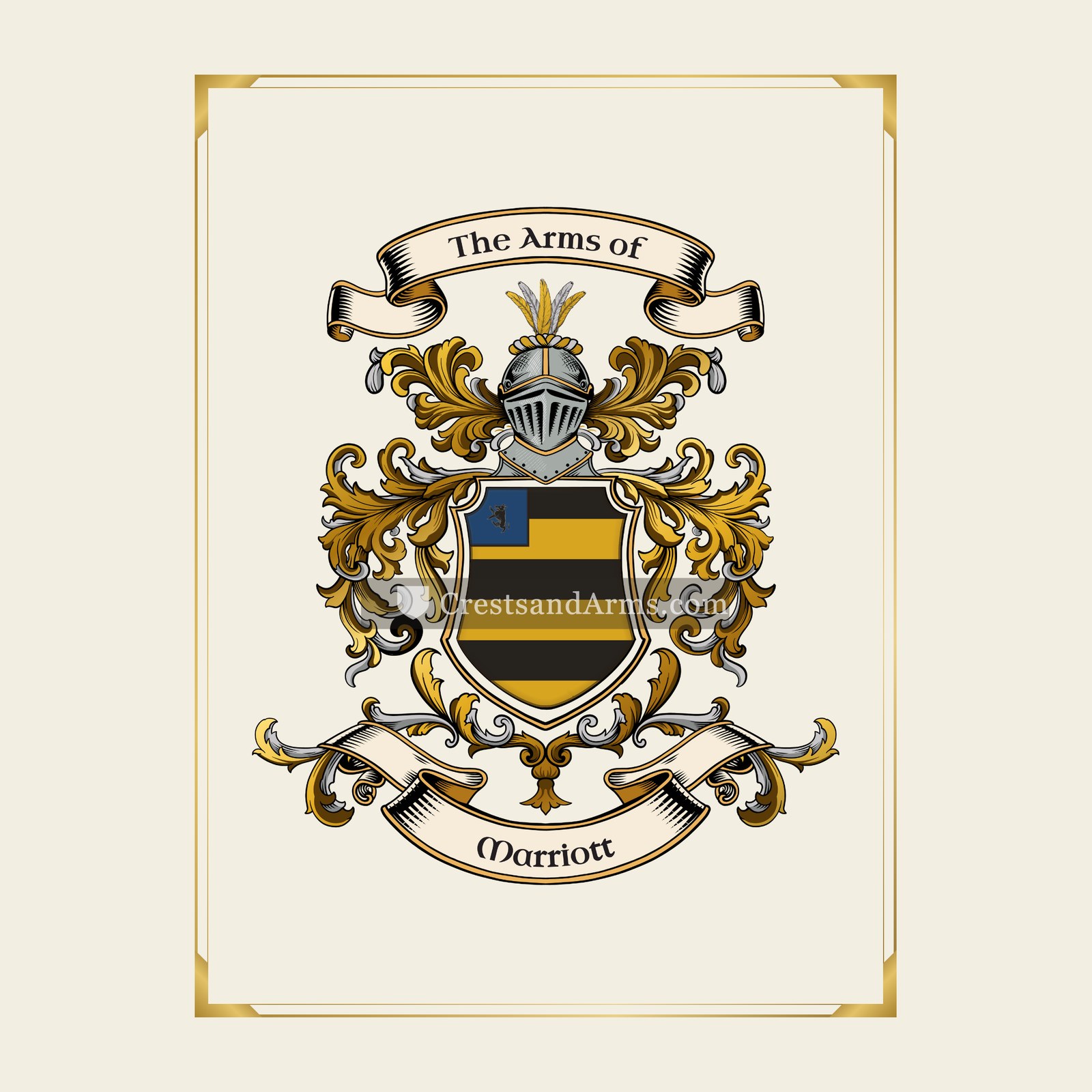 With gold border