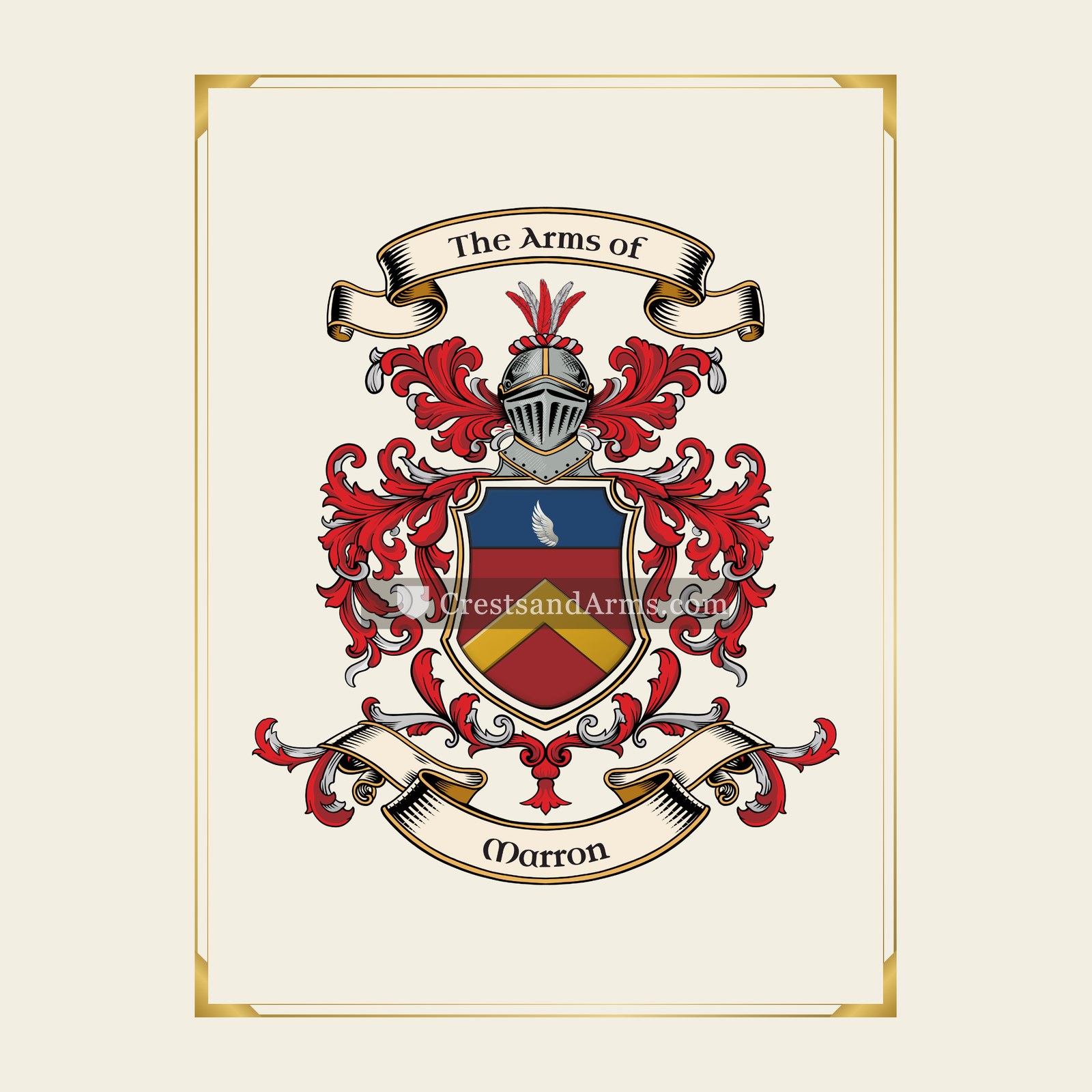 With gold border