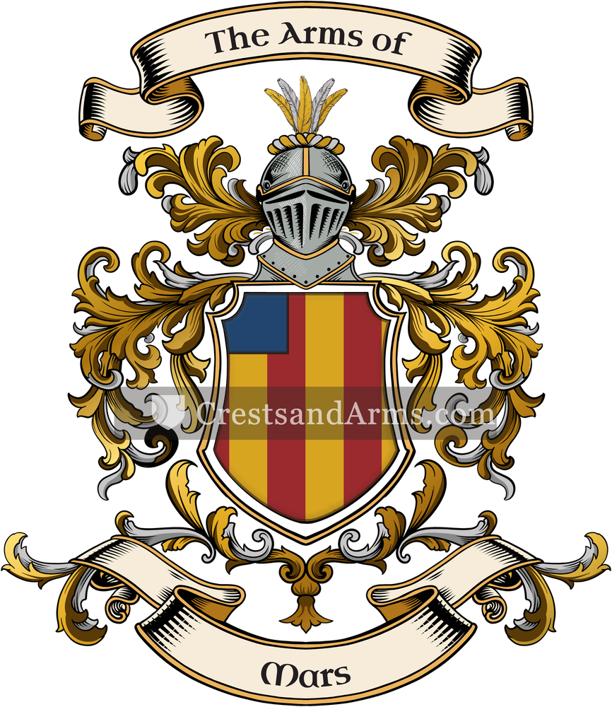 The Mars coat of arms, drawn from the recorded blazon