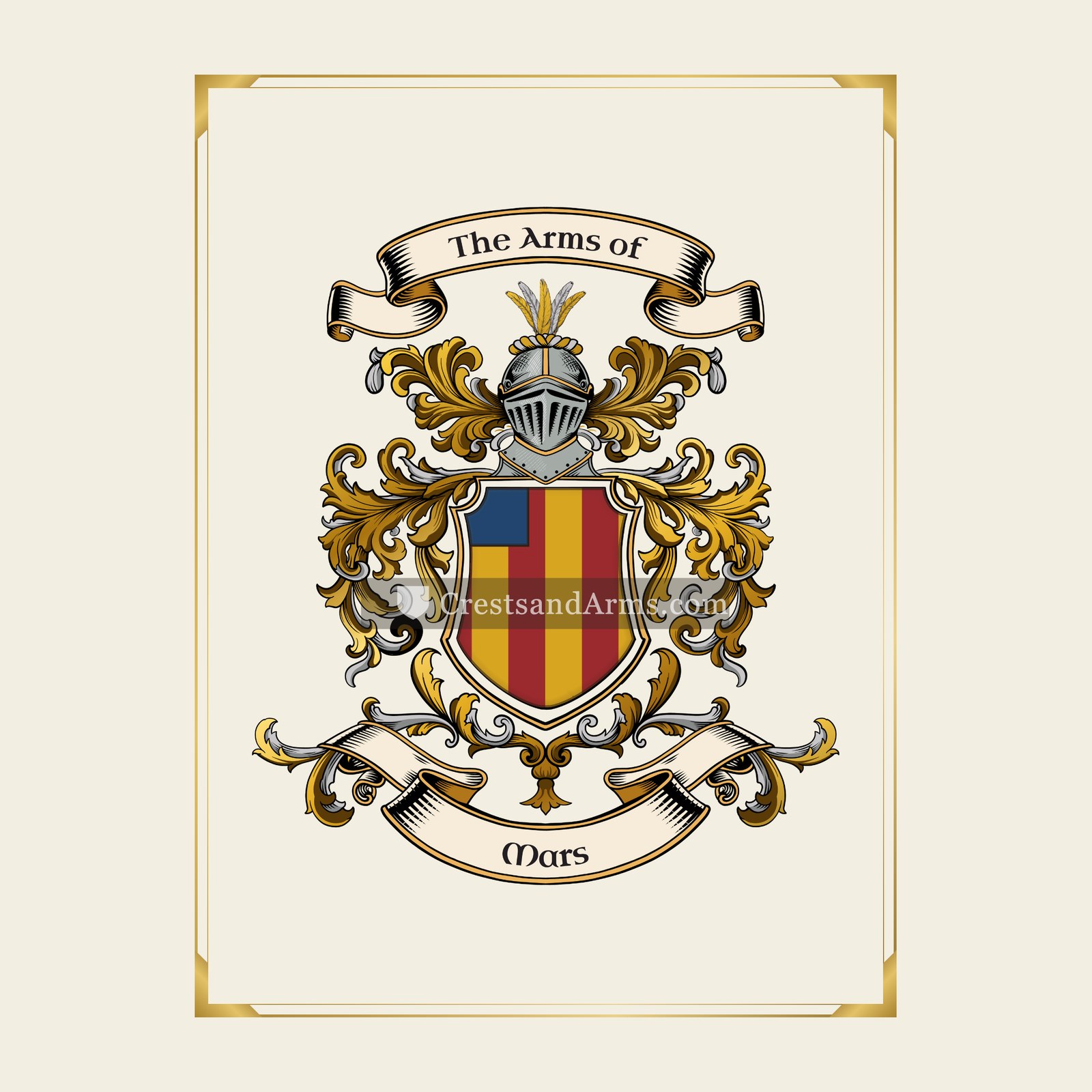 With gold border