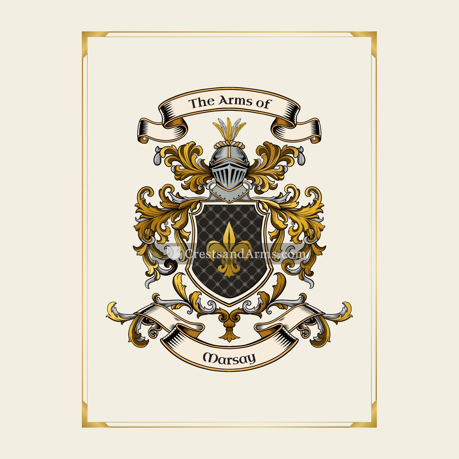 With gold border