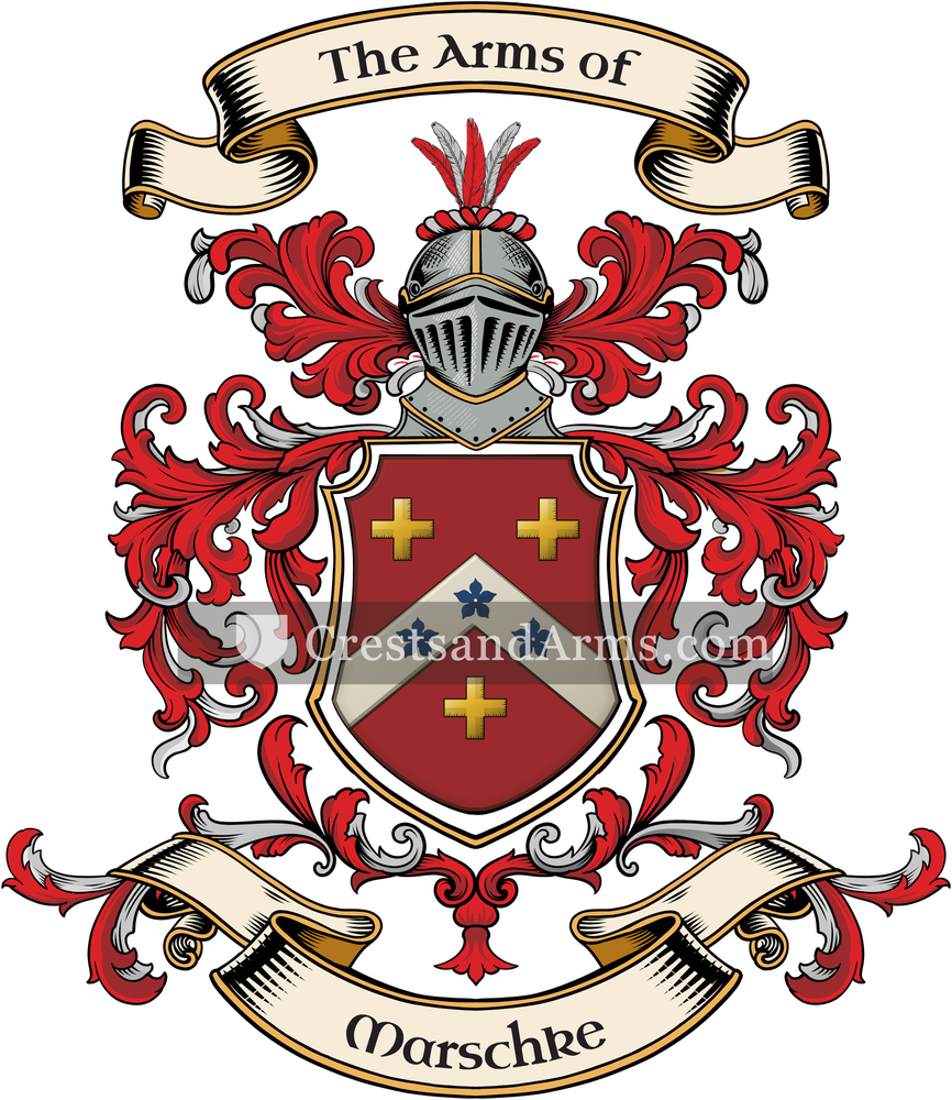 The Marschke coat of arms, drawn from the recorded blazon