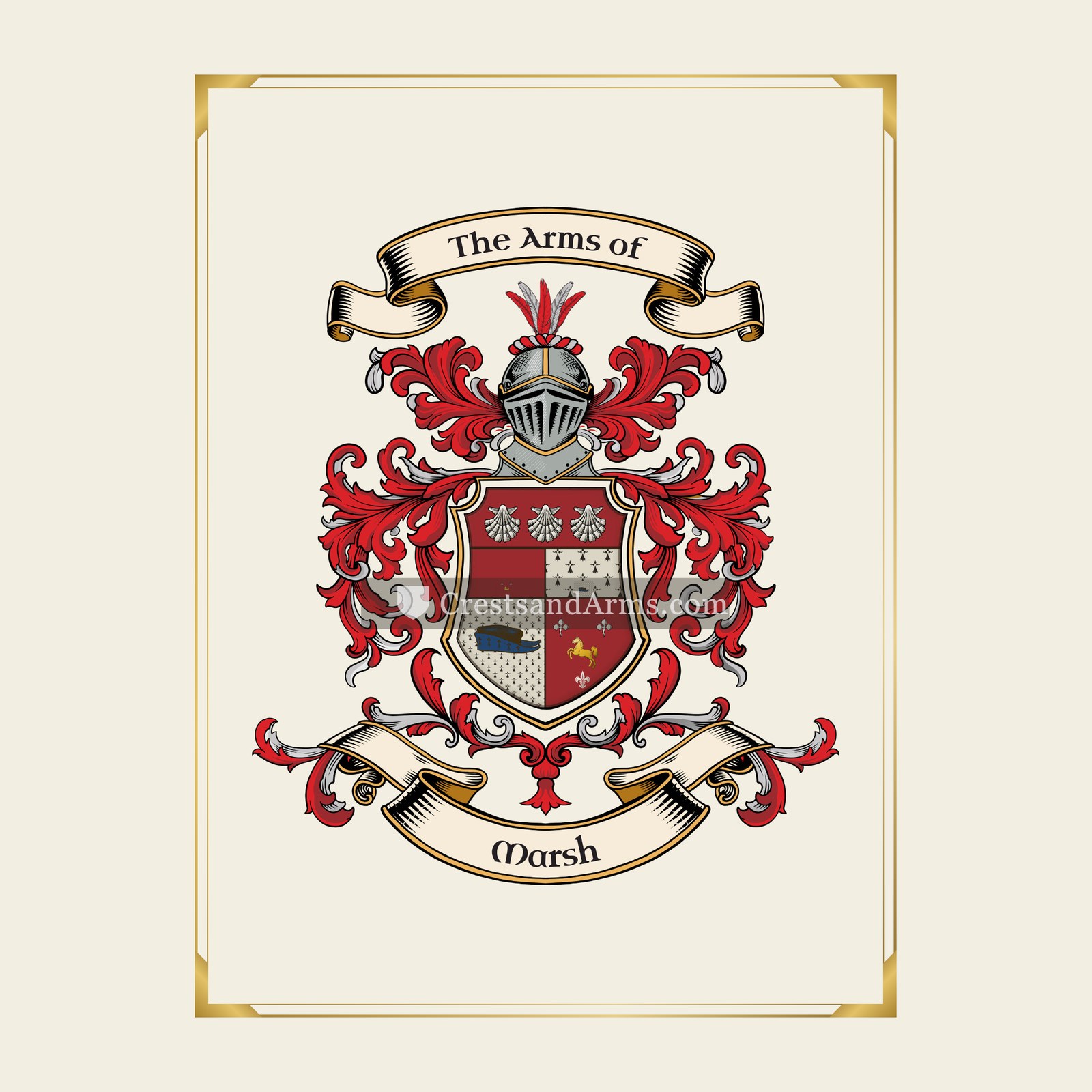 With gold border