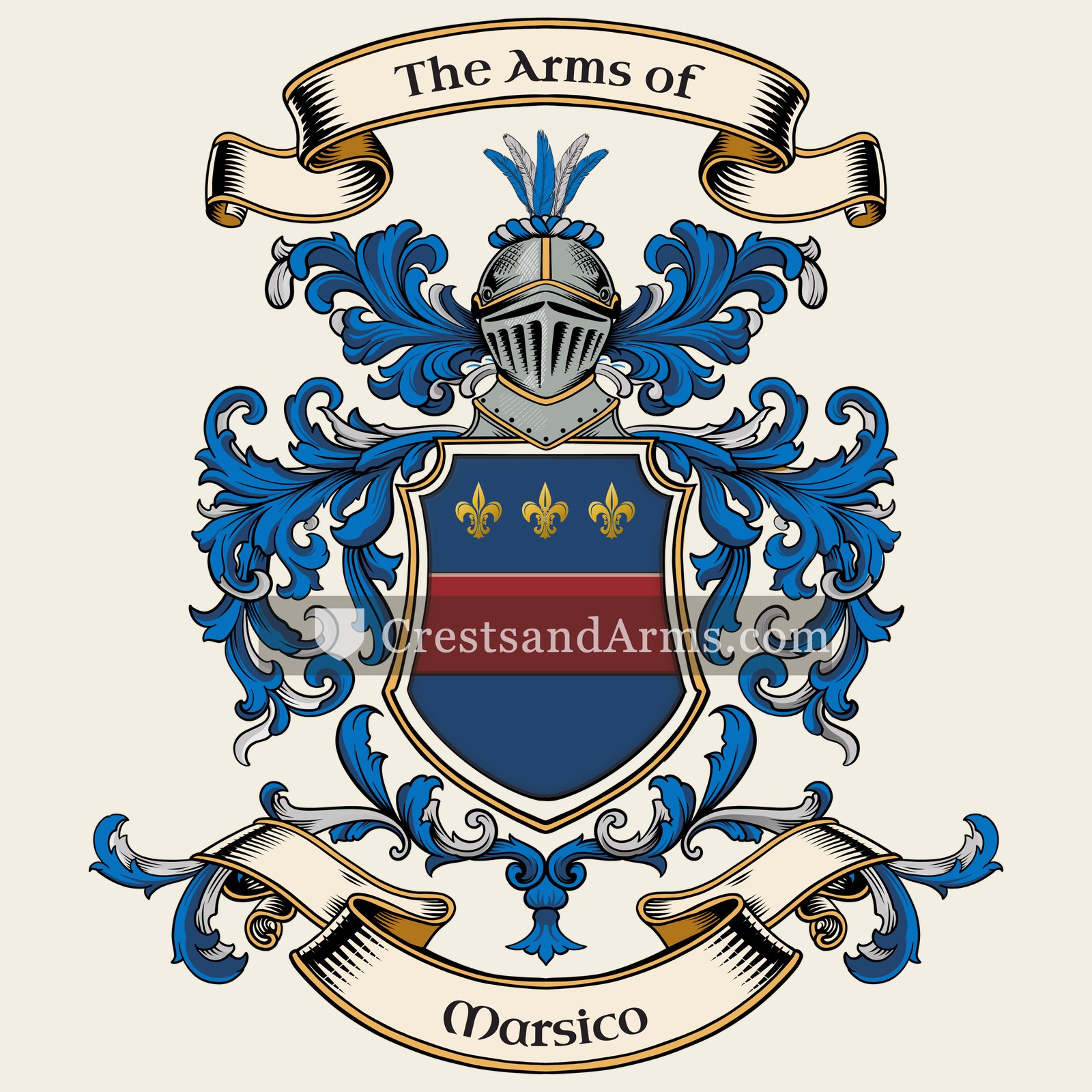 The Marsico coat of arms, drawn from the recorded blazon