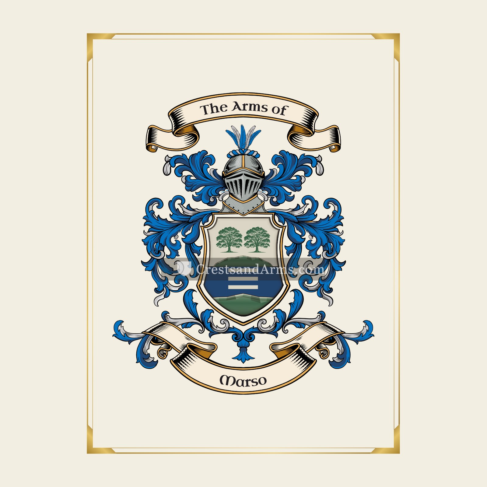 With gold border