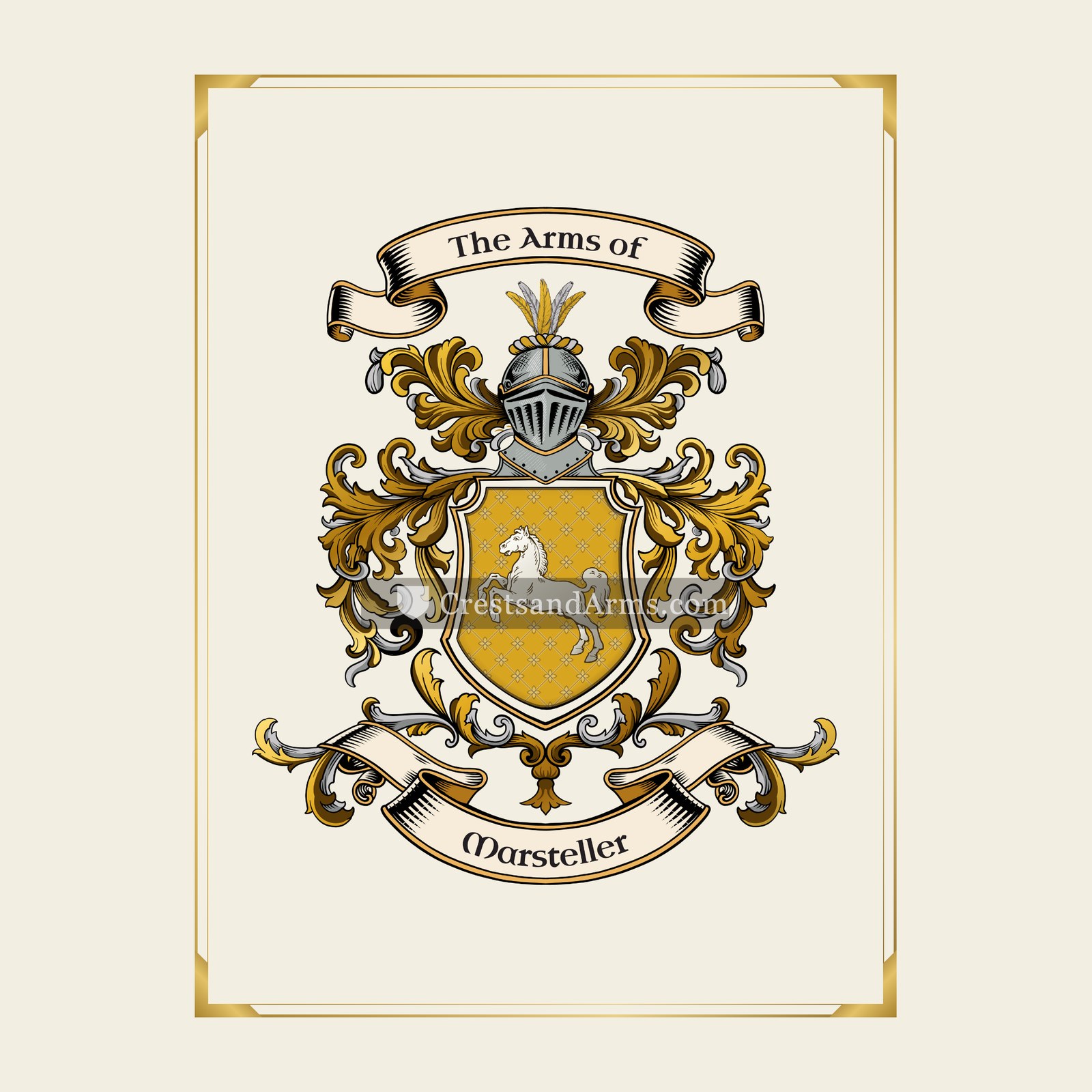 With gold border