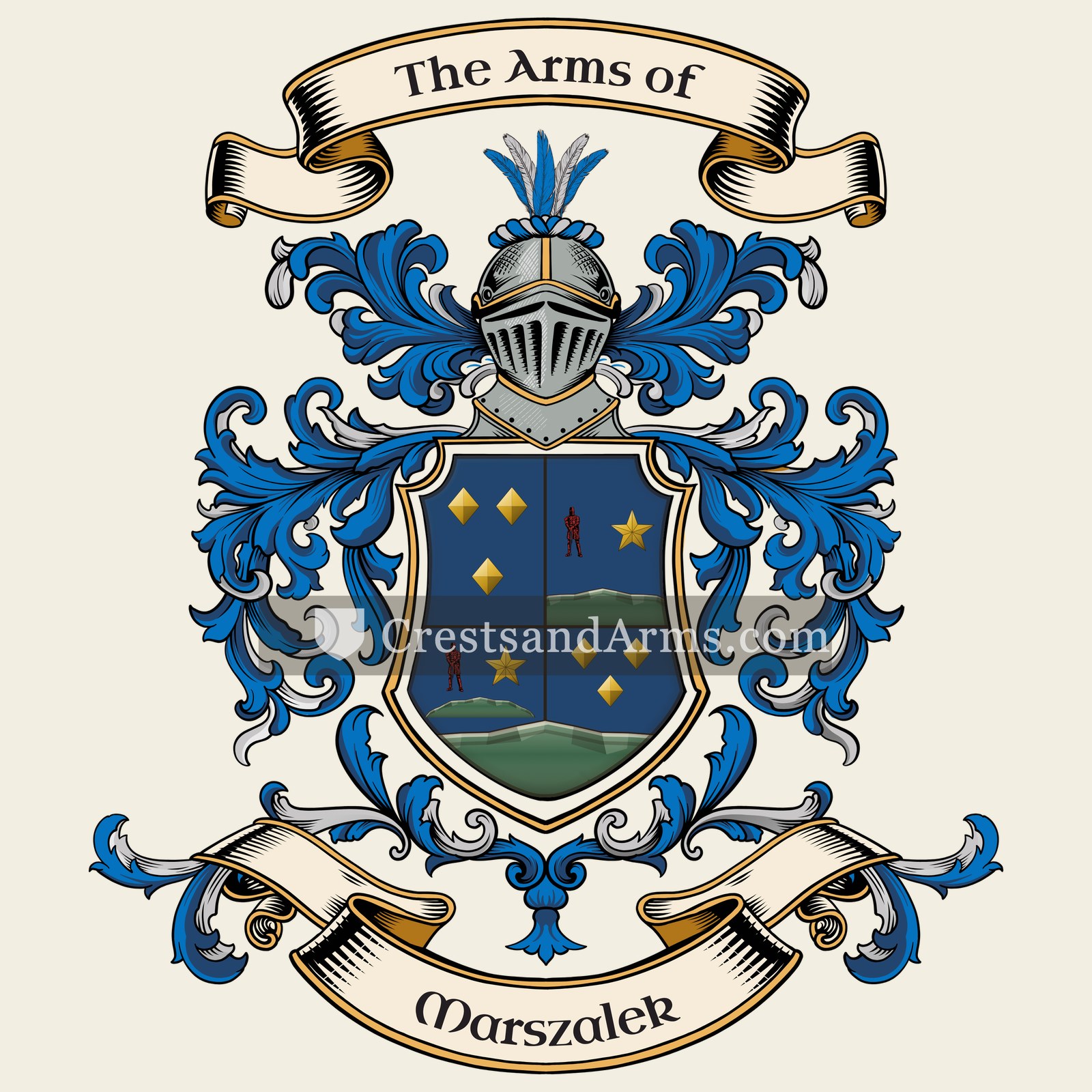 The Marszalek coat of arms, drawn from the recorded blazon