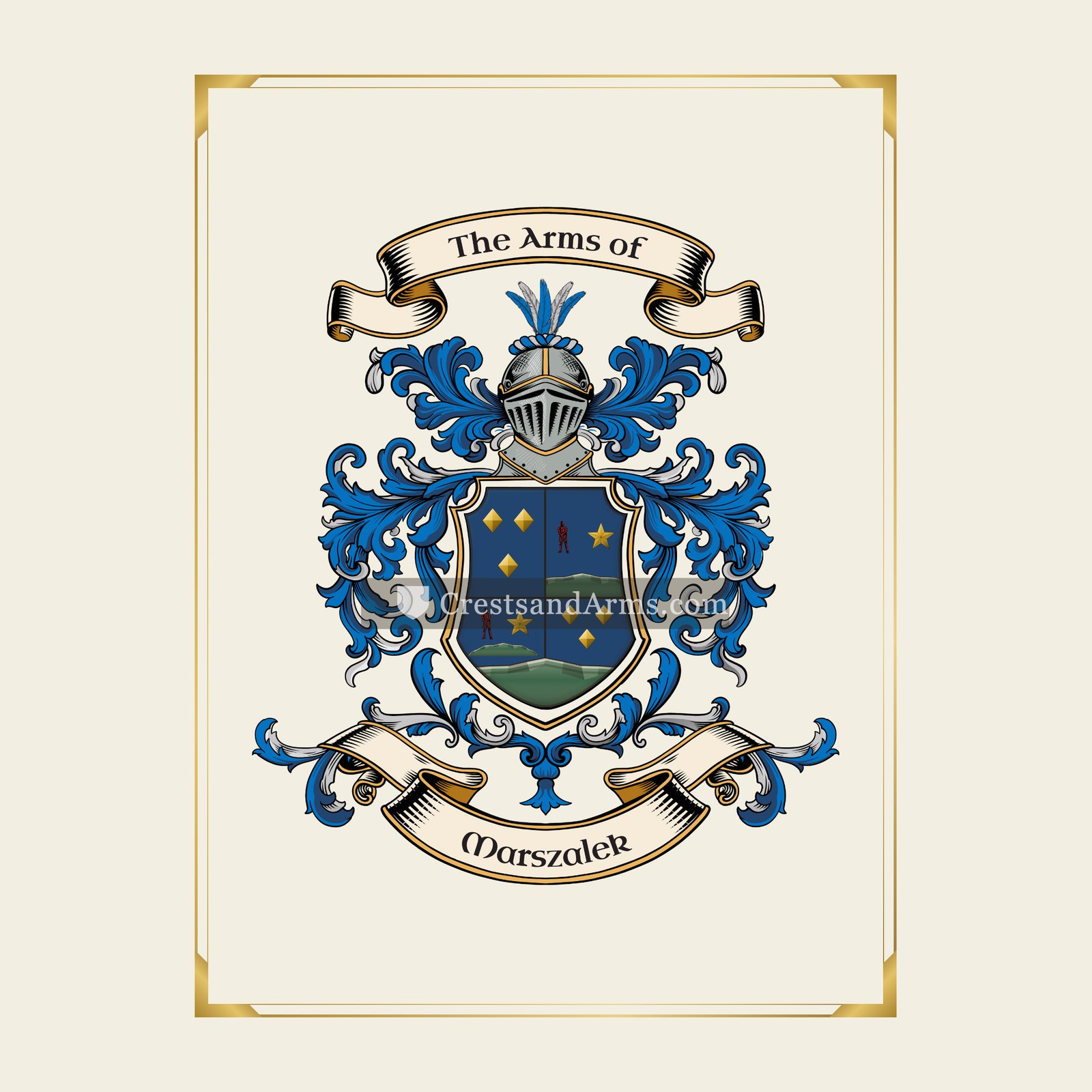 With gold border