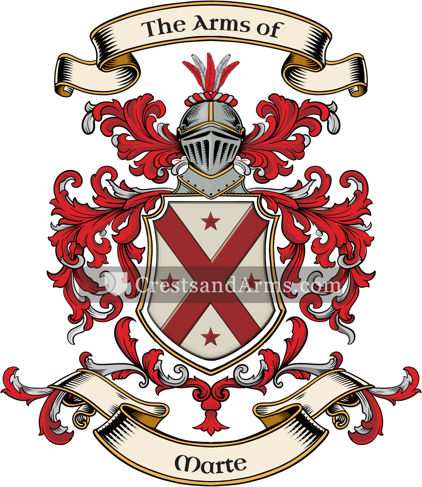 The Marte coat of arms, drawn from the recorded blazon