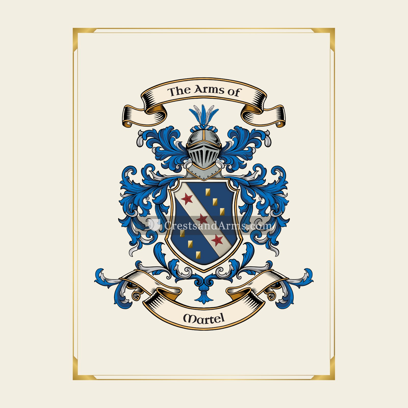 With gold border