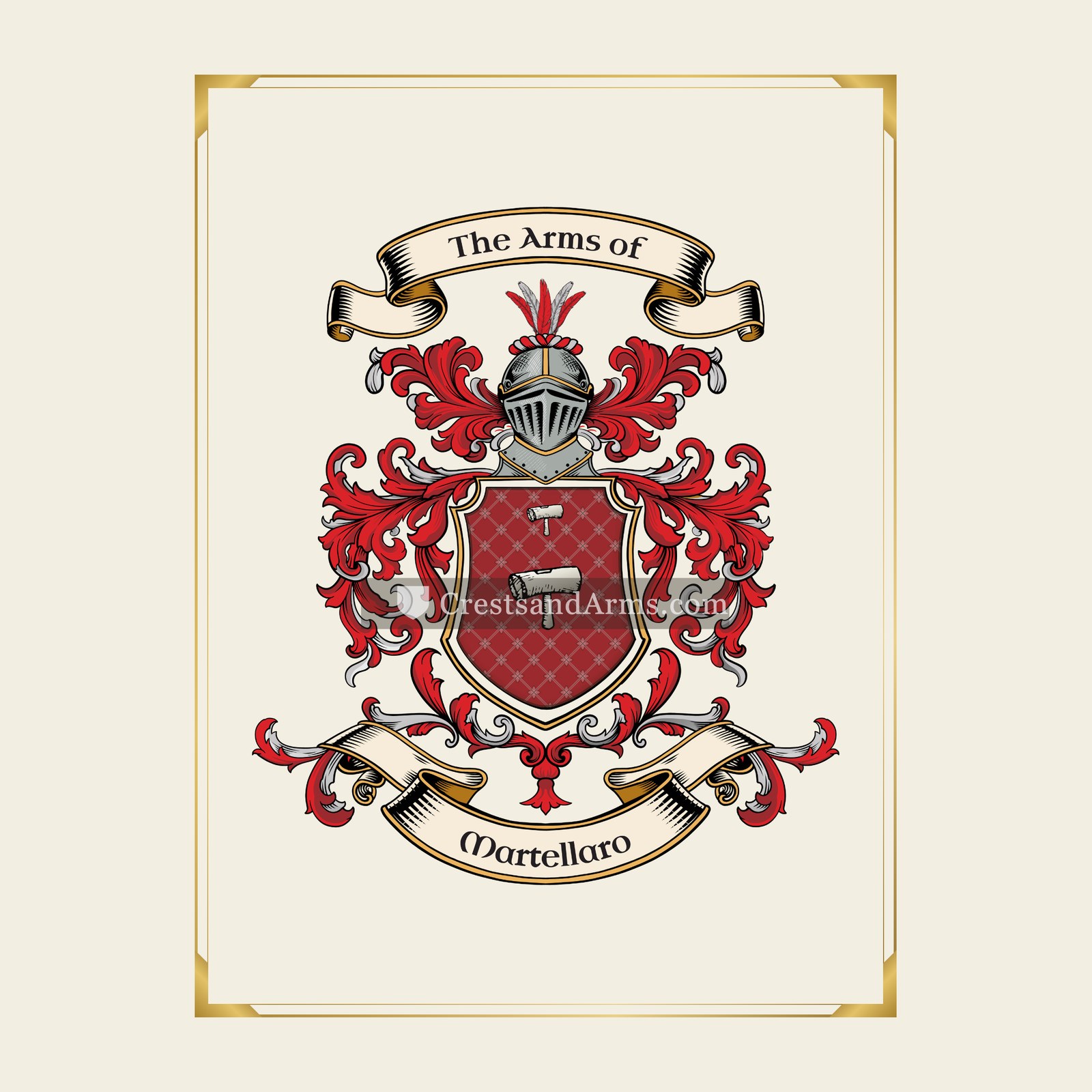 With gold border