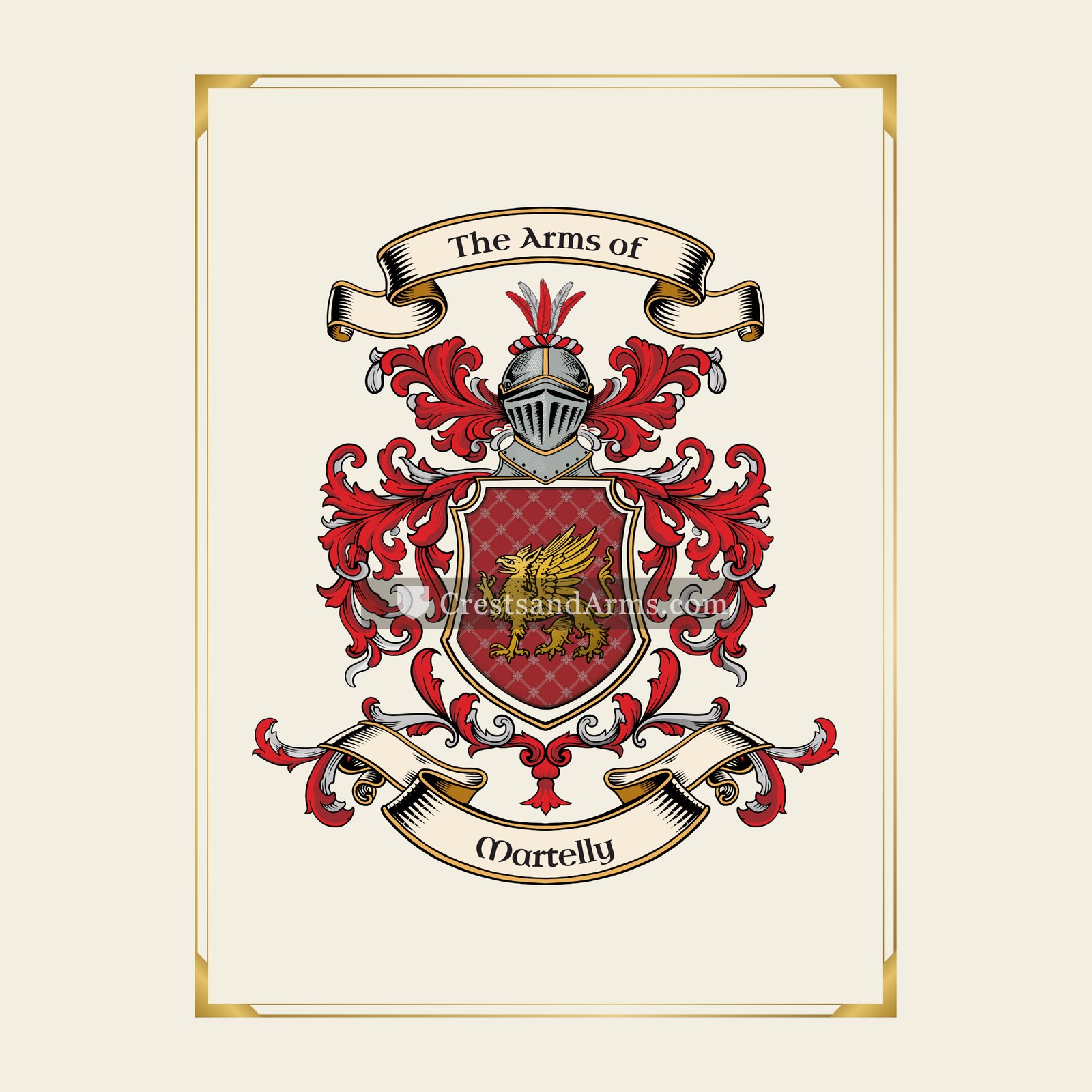 With gold border