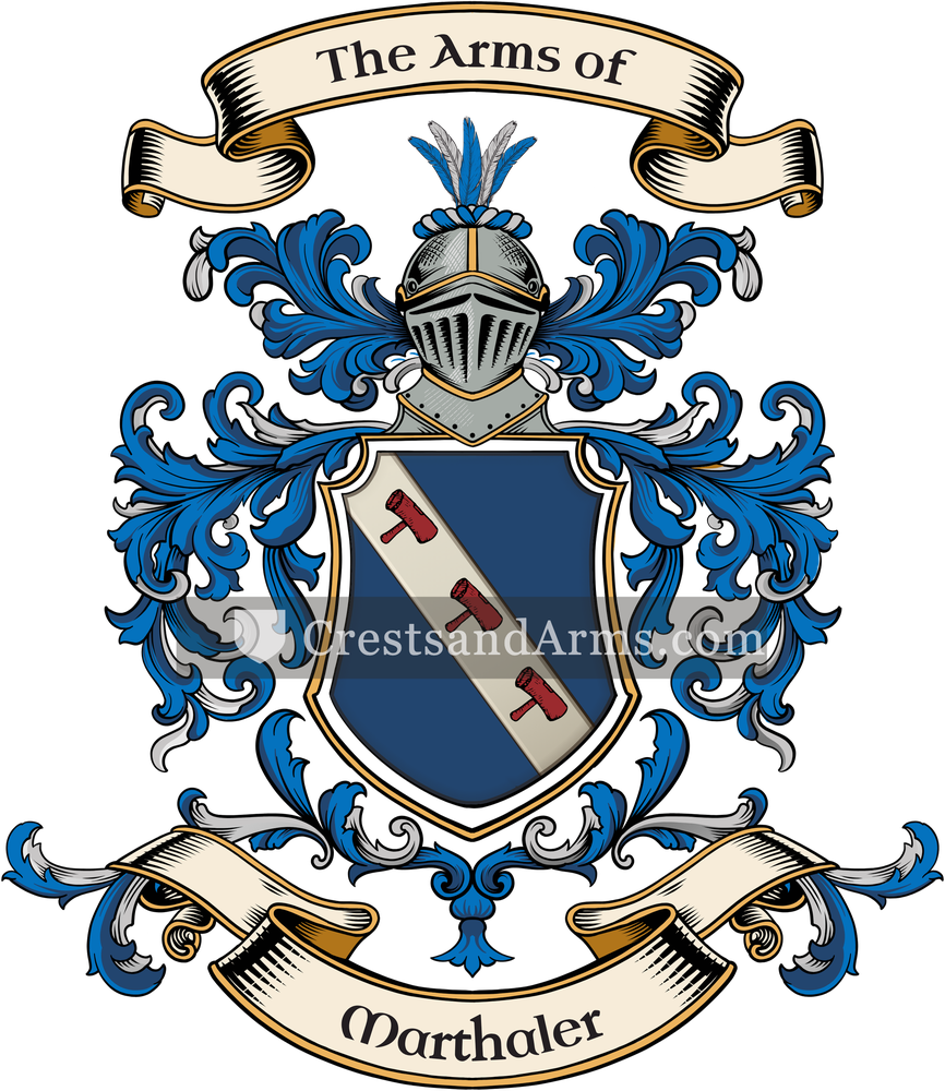 The Marthaler coat of arms, drawn from the recorded blazon