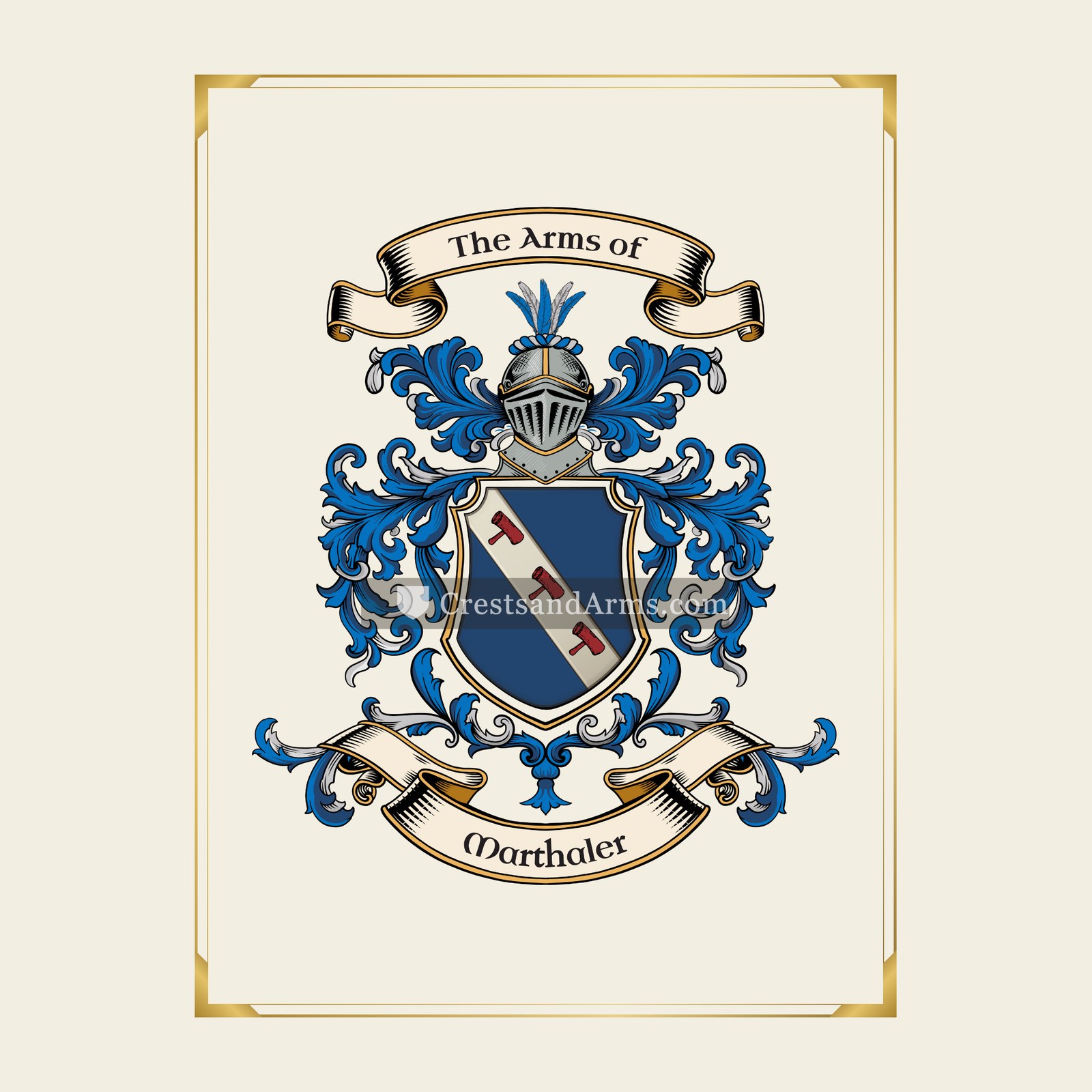With gold border