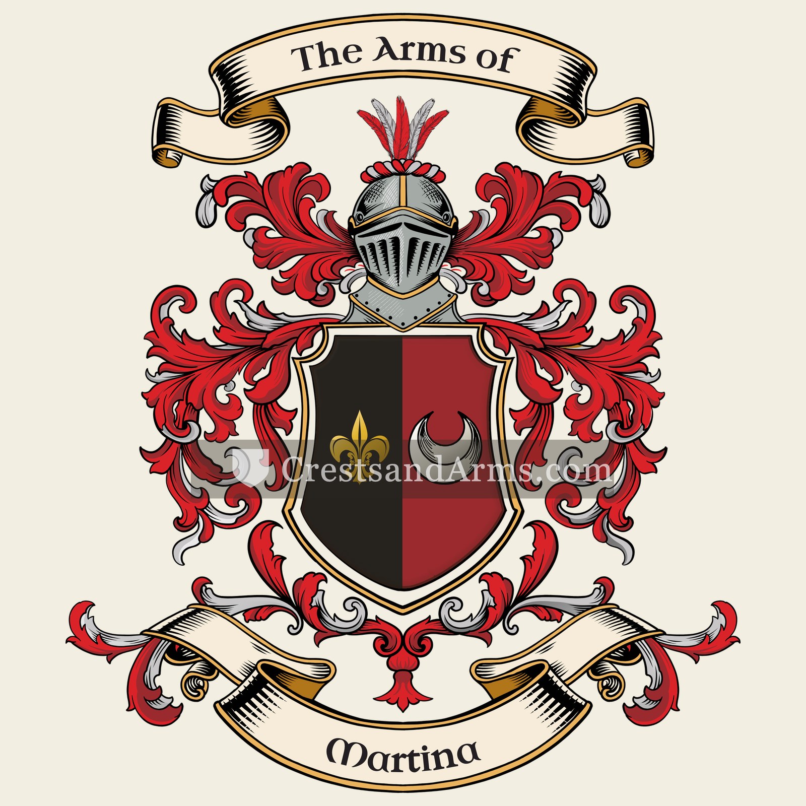 The Martina coat of arms, drawn from the recorded blazon