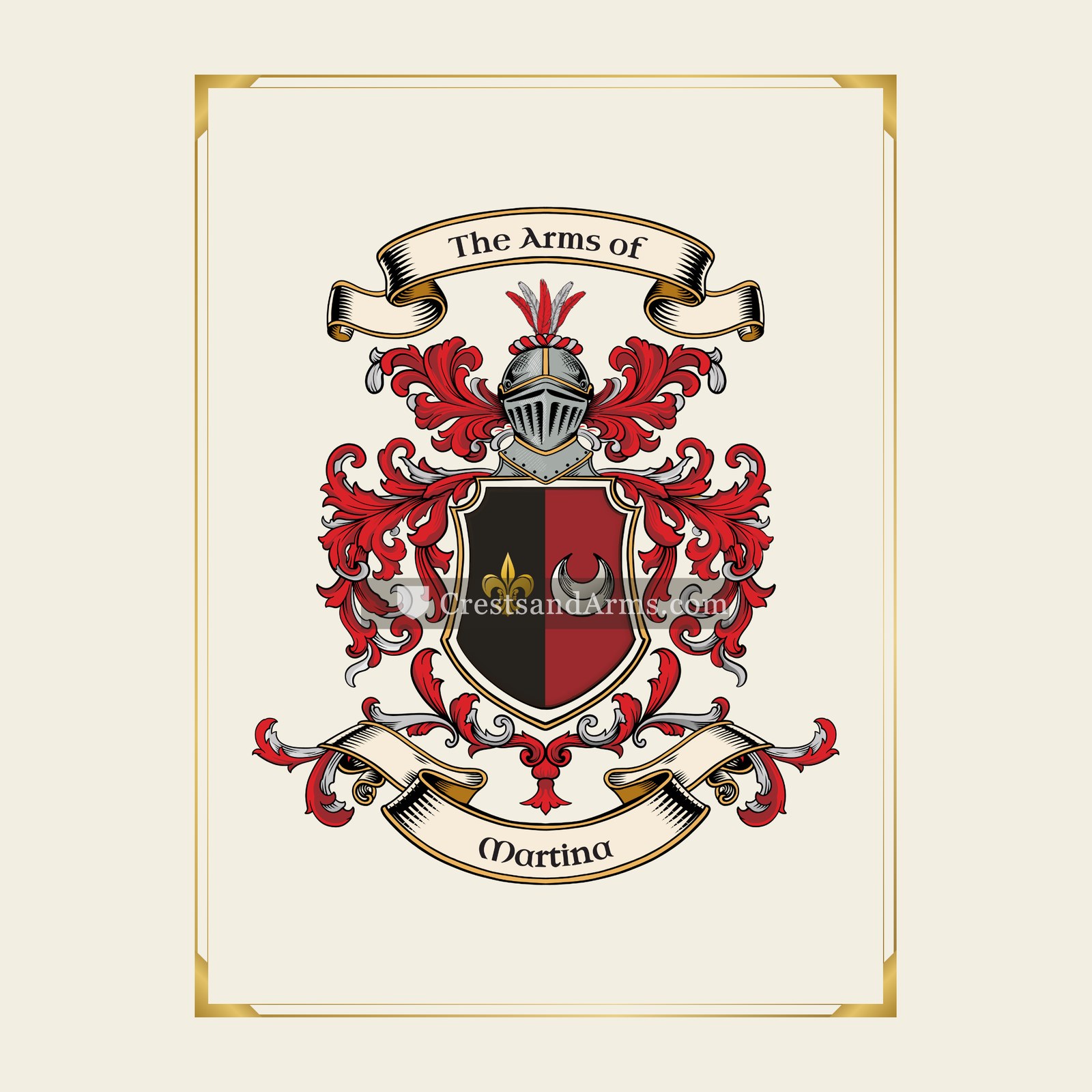 With gold border