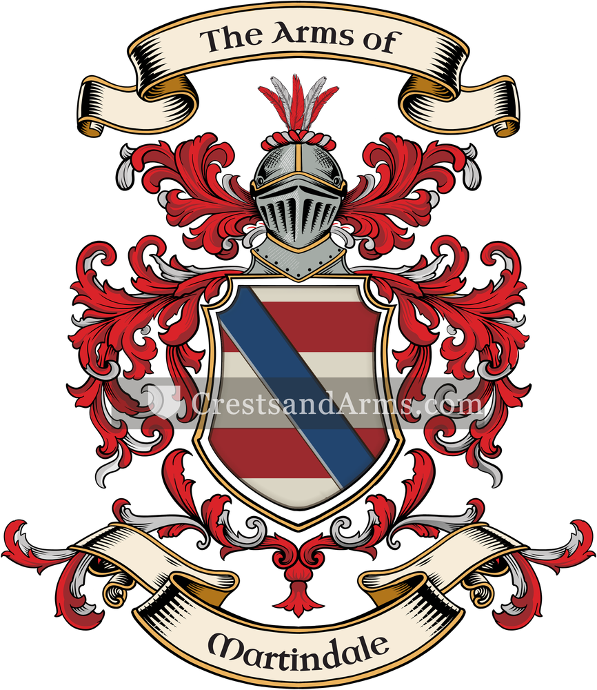 The Martindale coat of arms, drawn from the recorded blazon