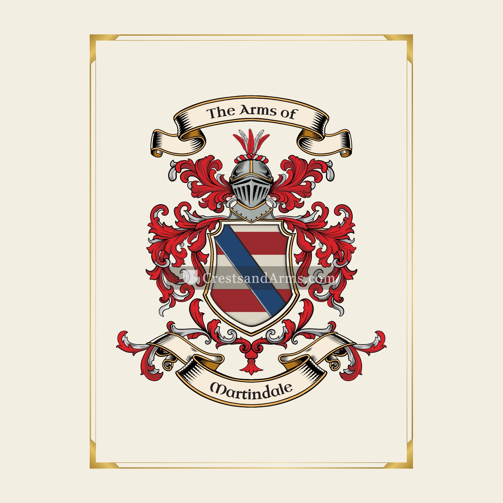 With gold border