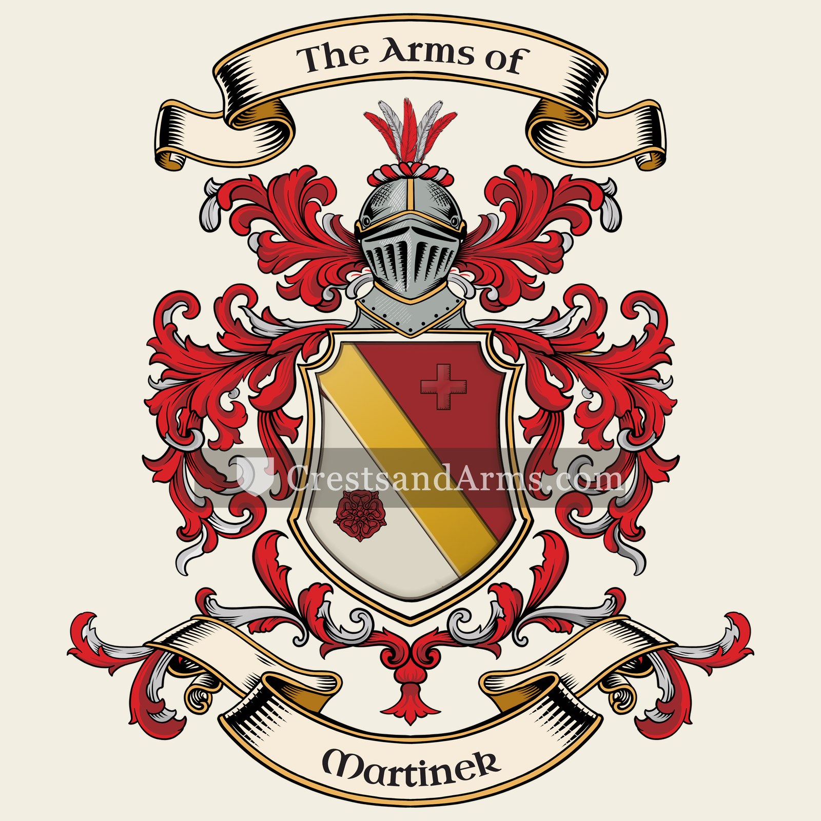 The Martinek coat of arms, drawn from the recorded blazon