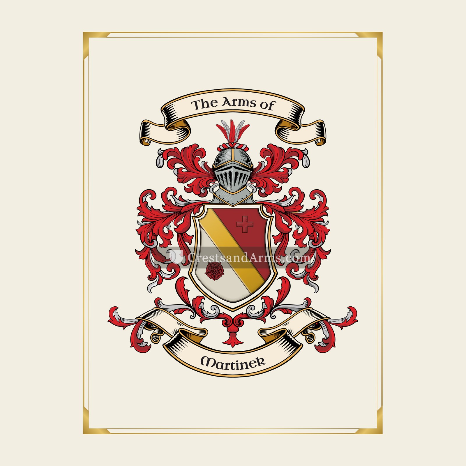 With gold border