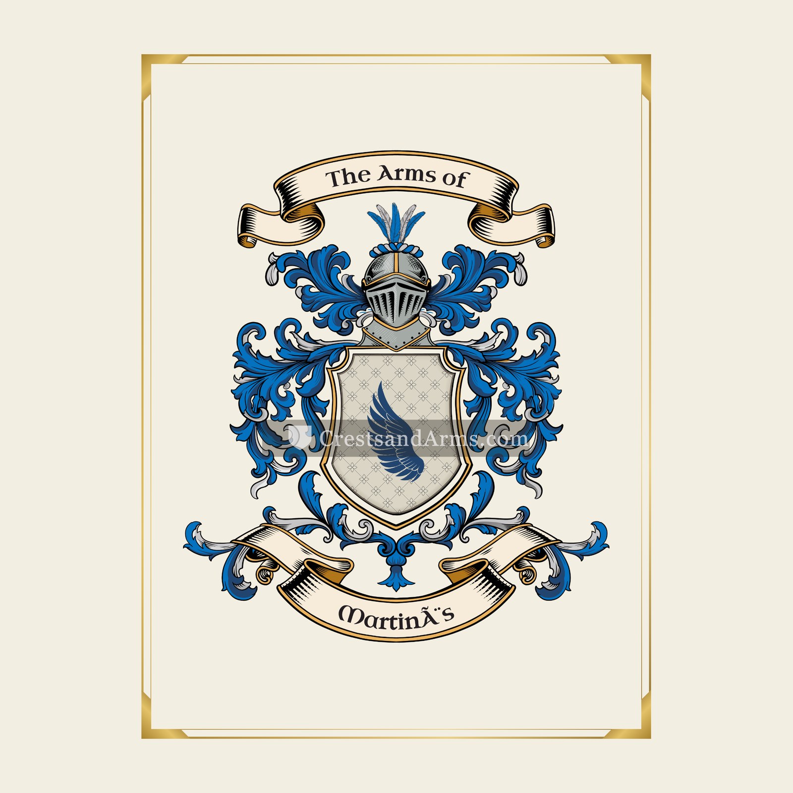 With gold border