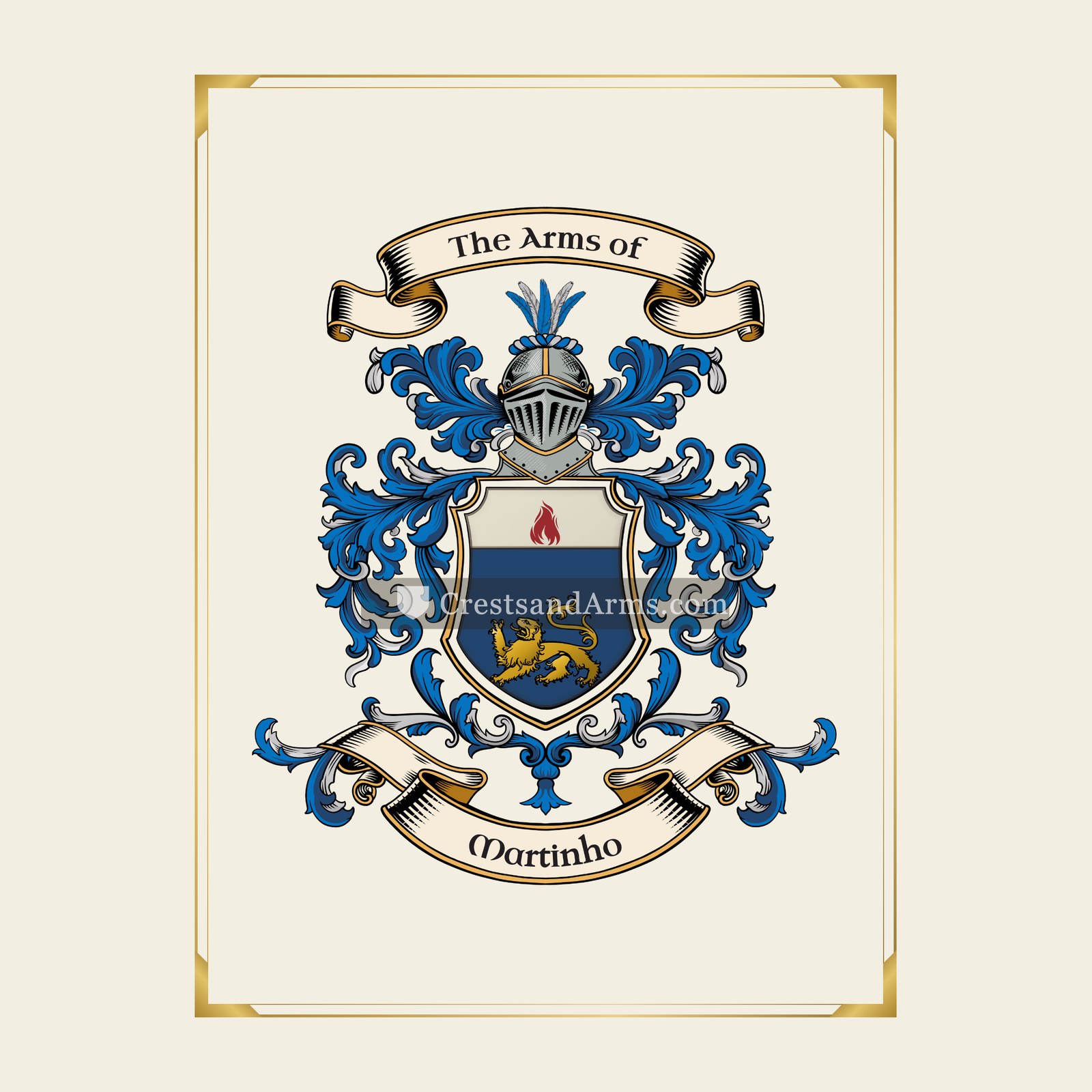 With gold border