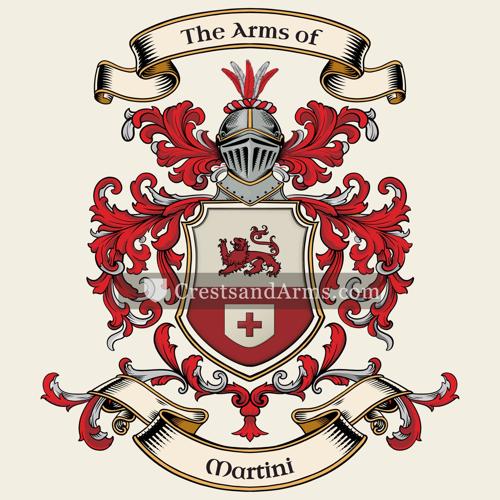 The Martini coat of arms, drawn from the recorded blazon