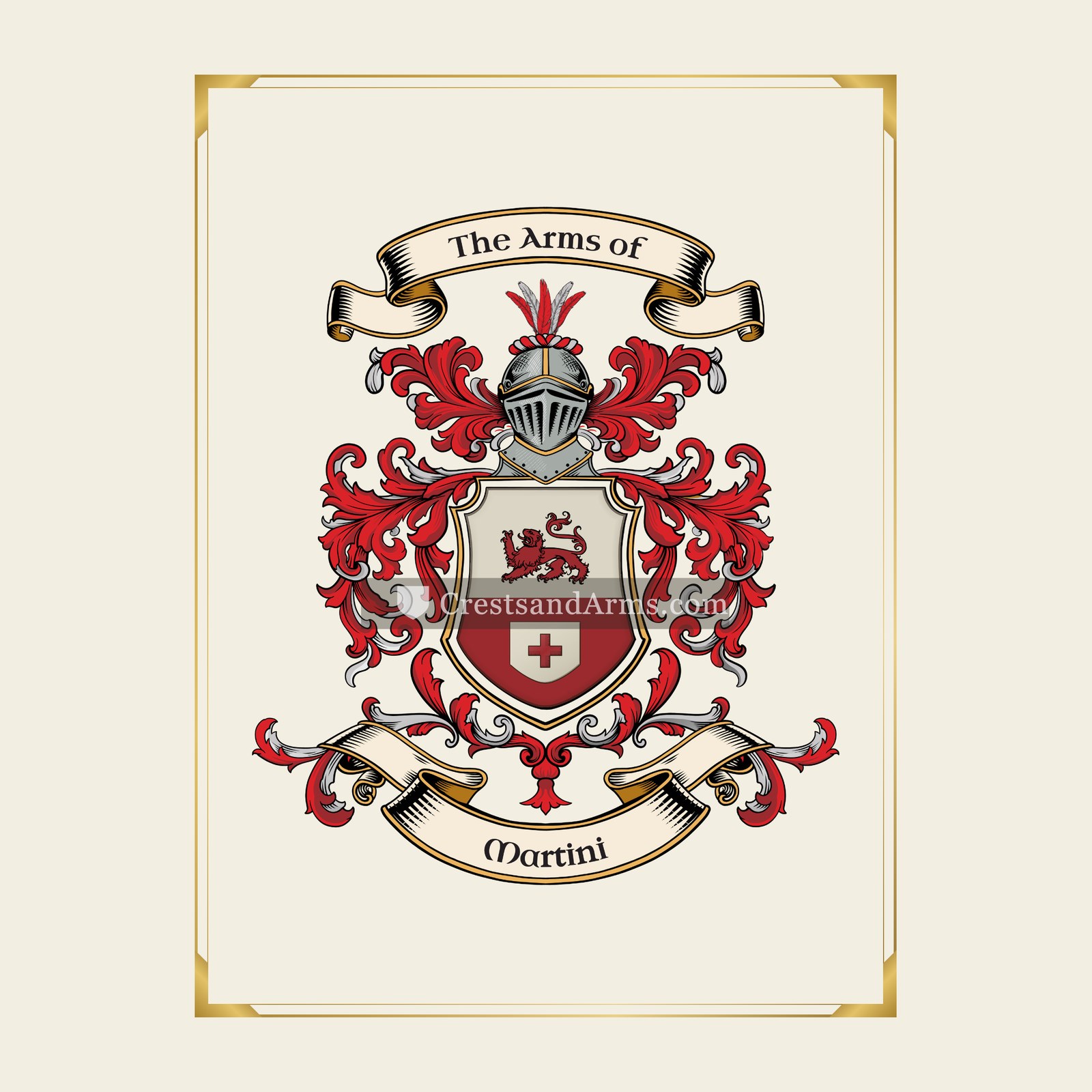 With gold border