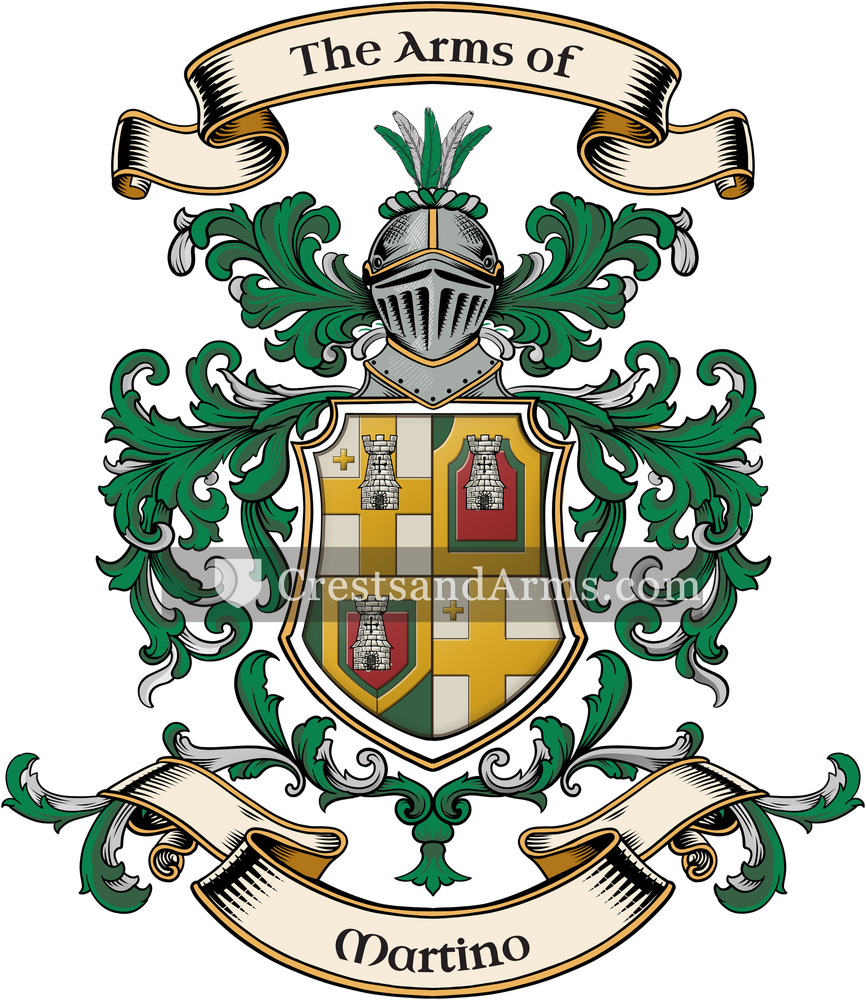 The Martino coat of arms, drawn from the recorded blazon