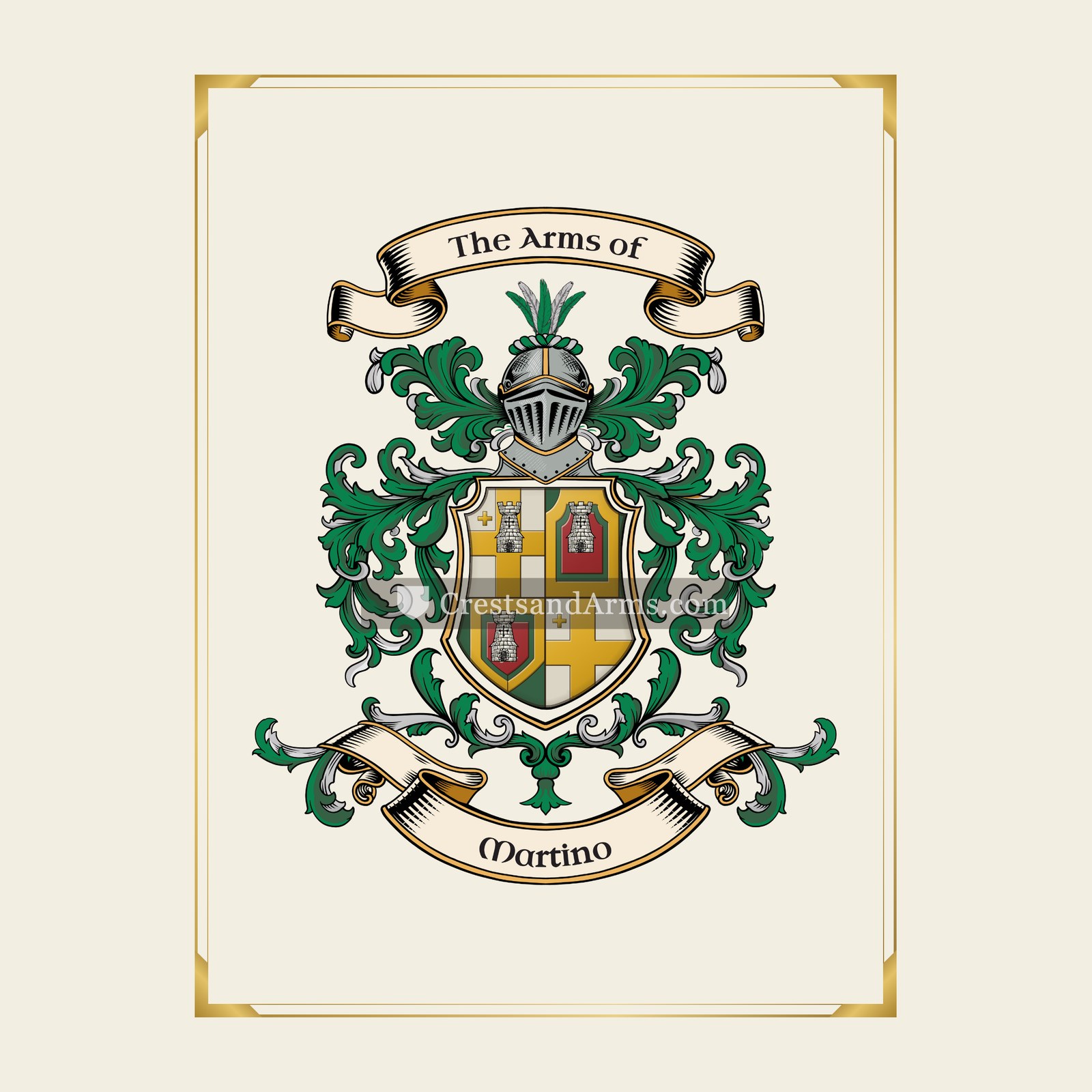 With gold border