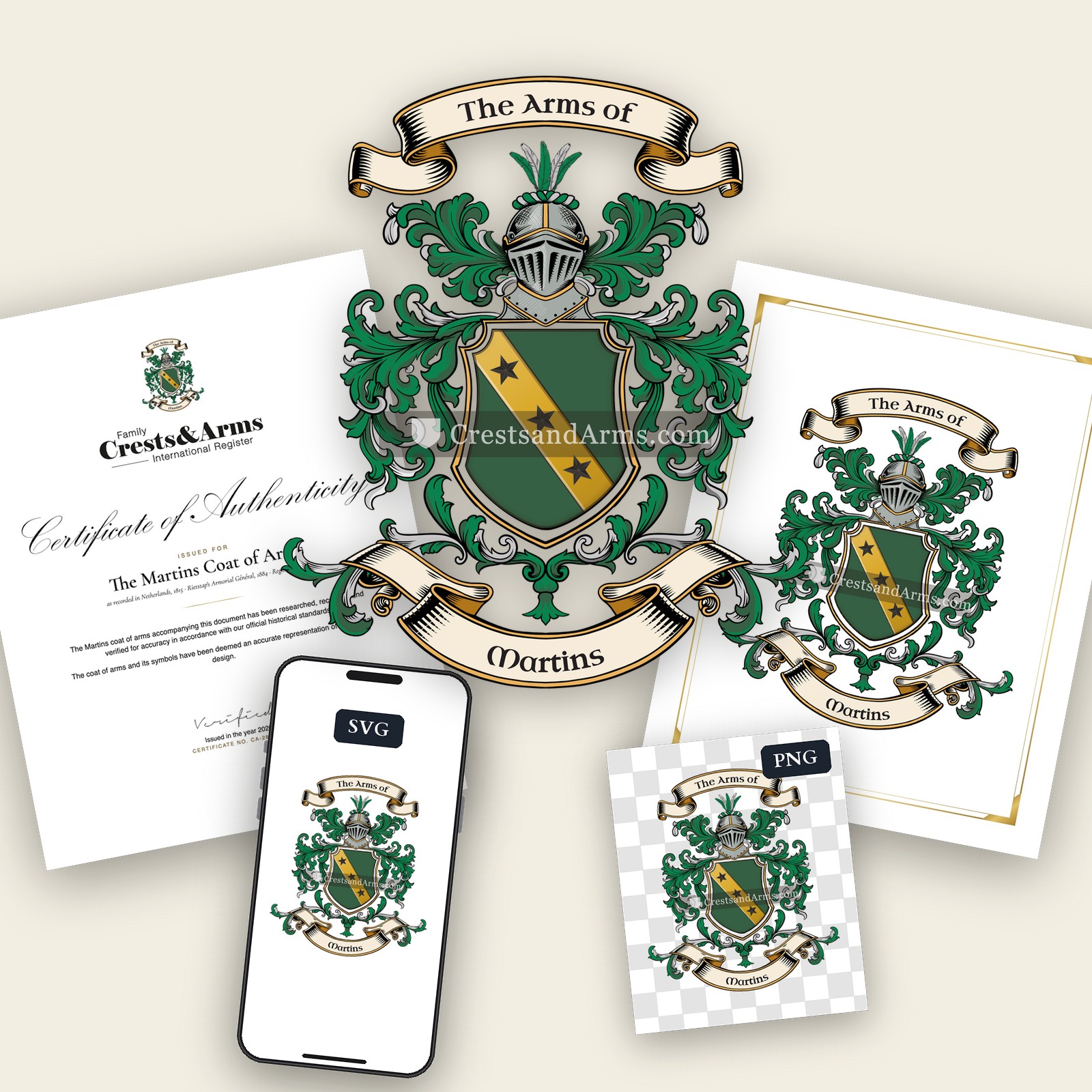 The Martins arms on the coat of arms — digital pack