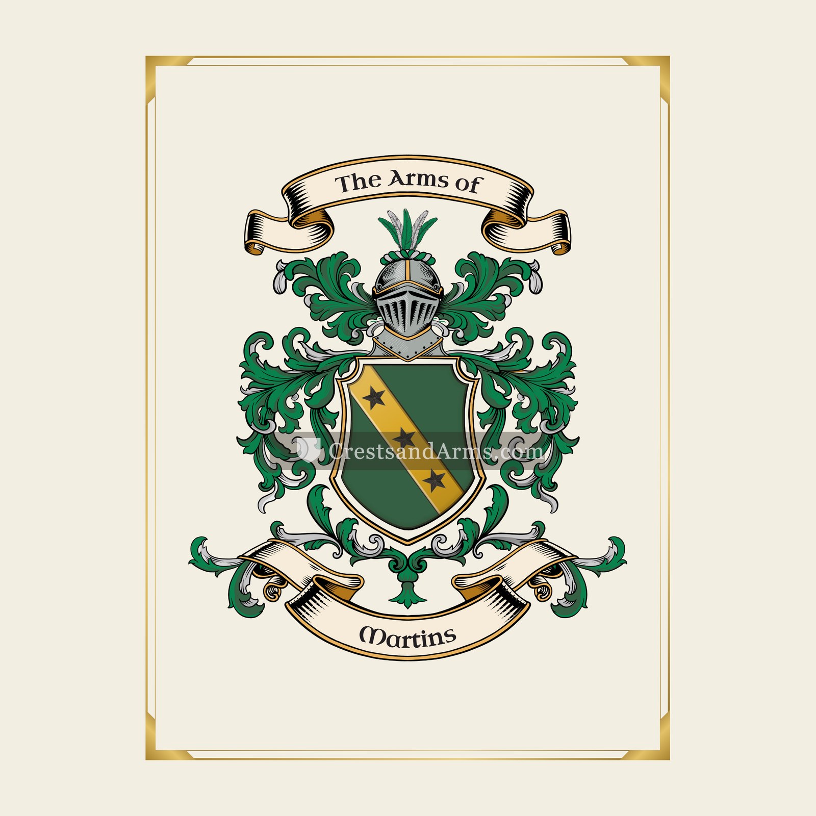 With gold border