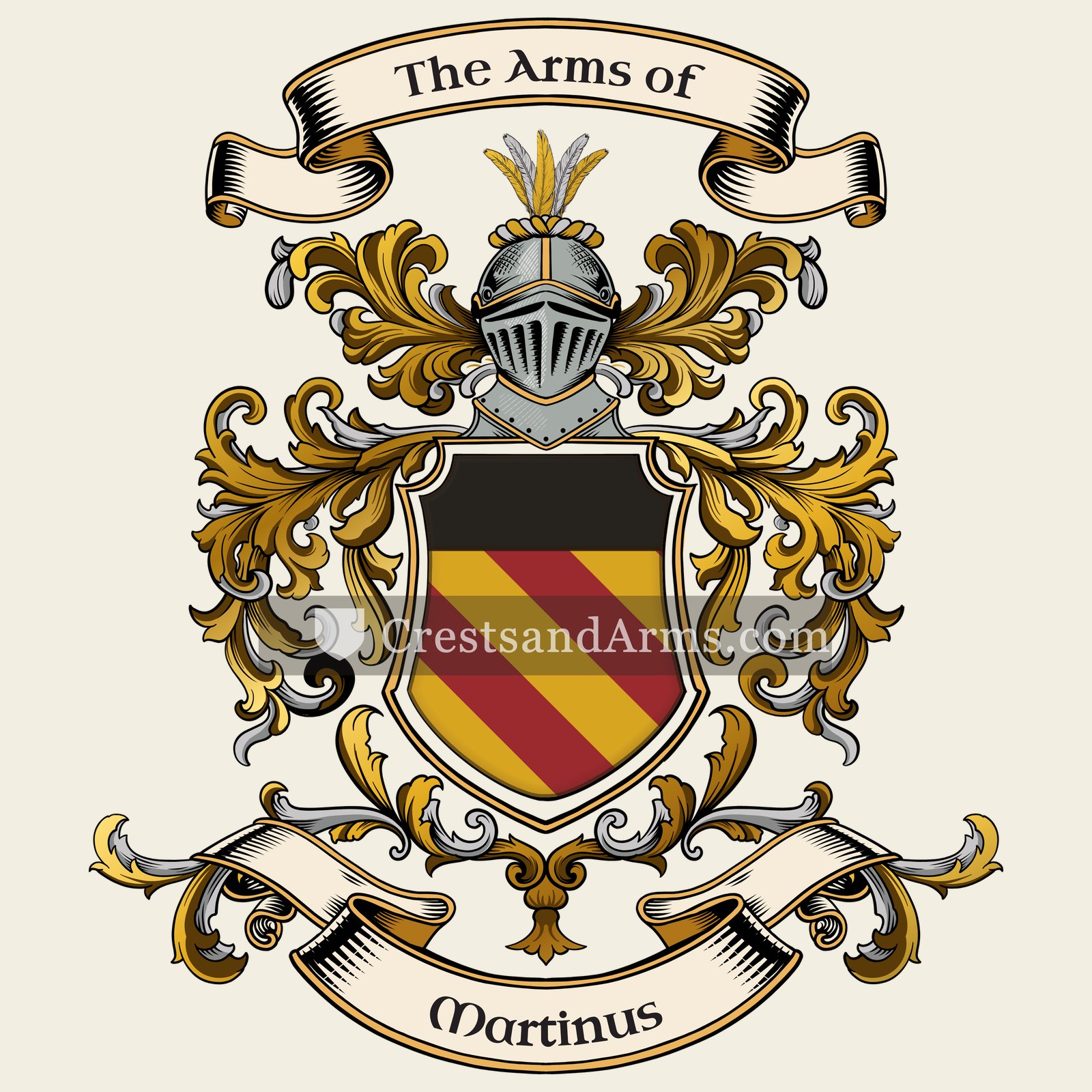 The Martinus coat of arms, drawn from the recorded blazon
