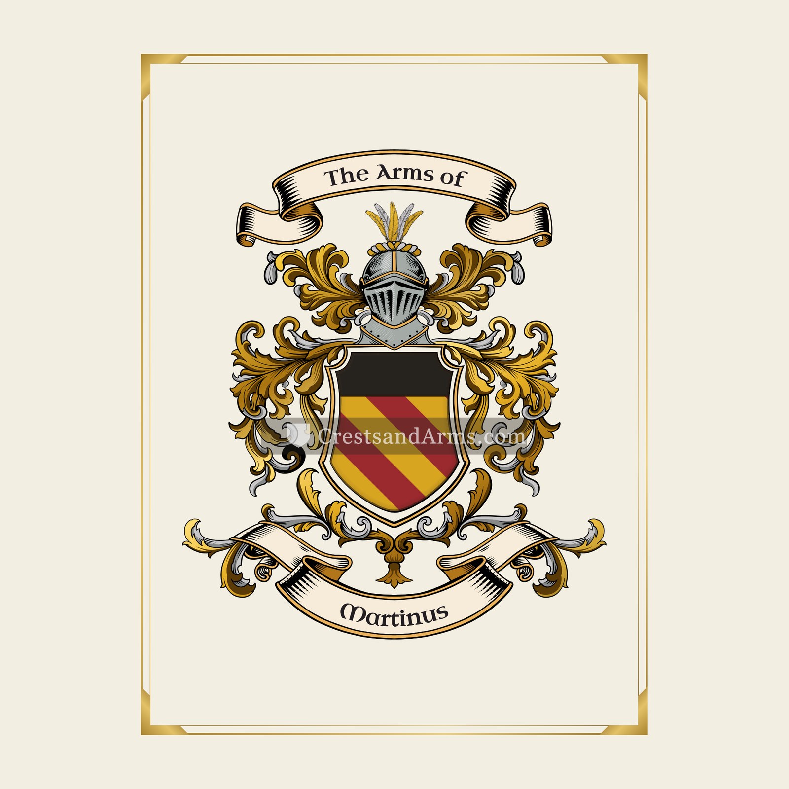 With gold border