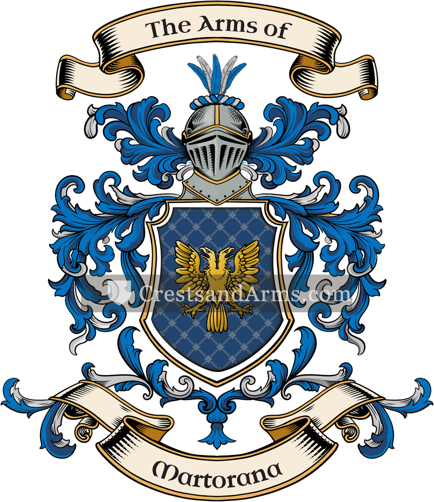 The Martorana coat of arms, drawn from the recorded blazon