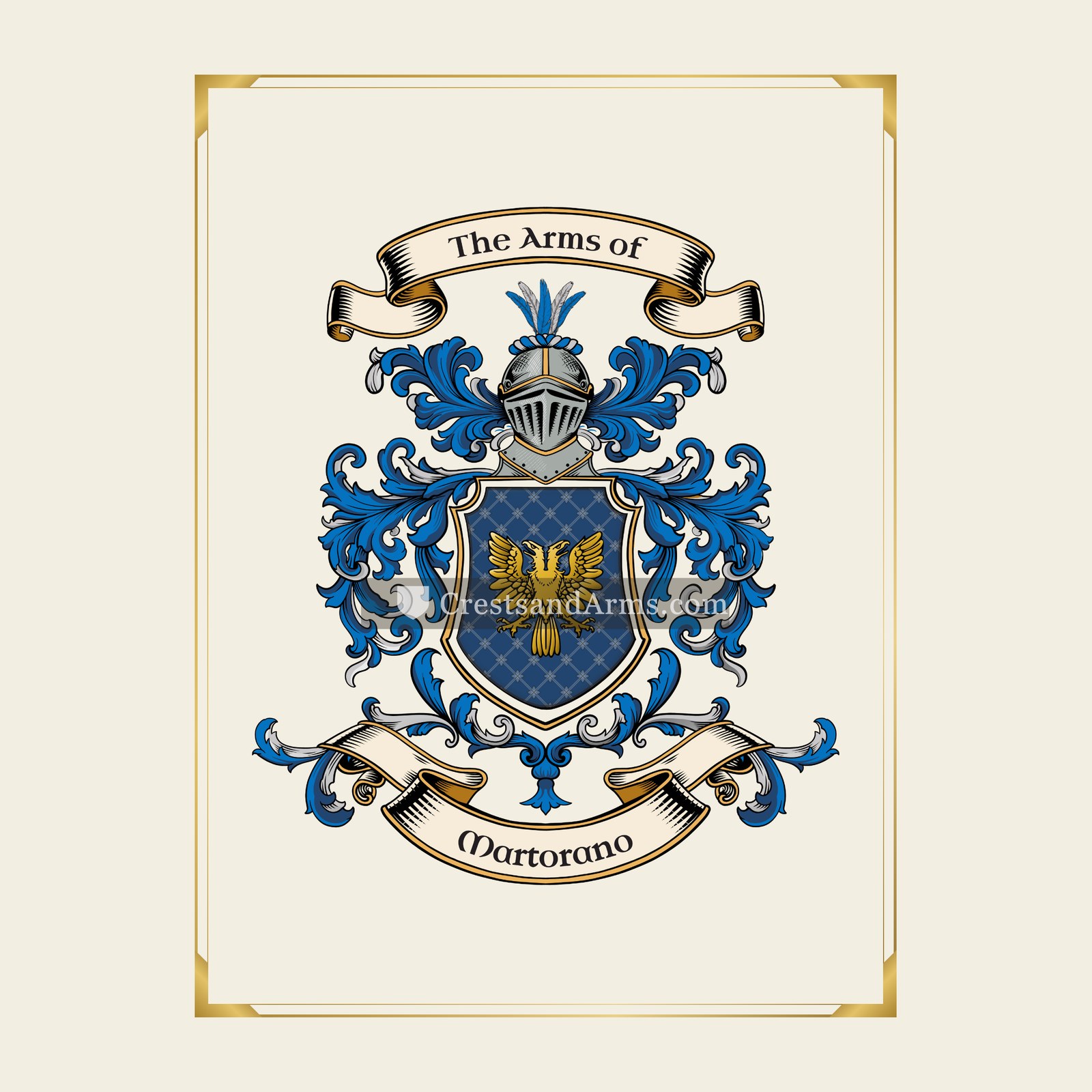 With gold border
