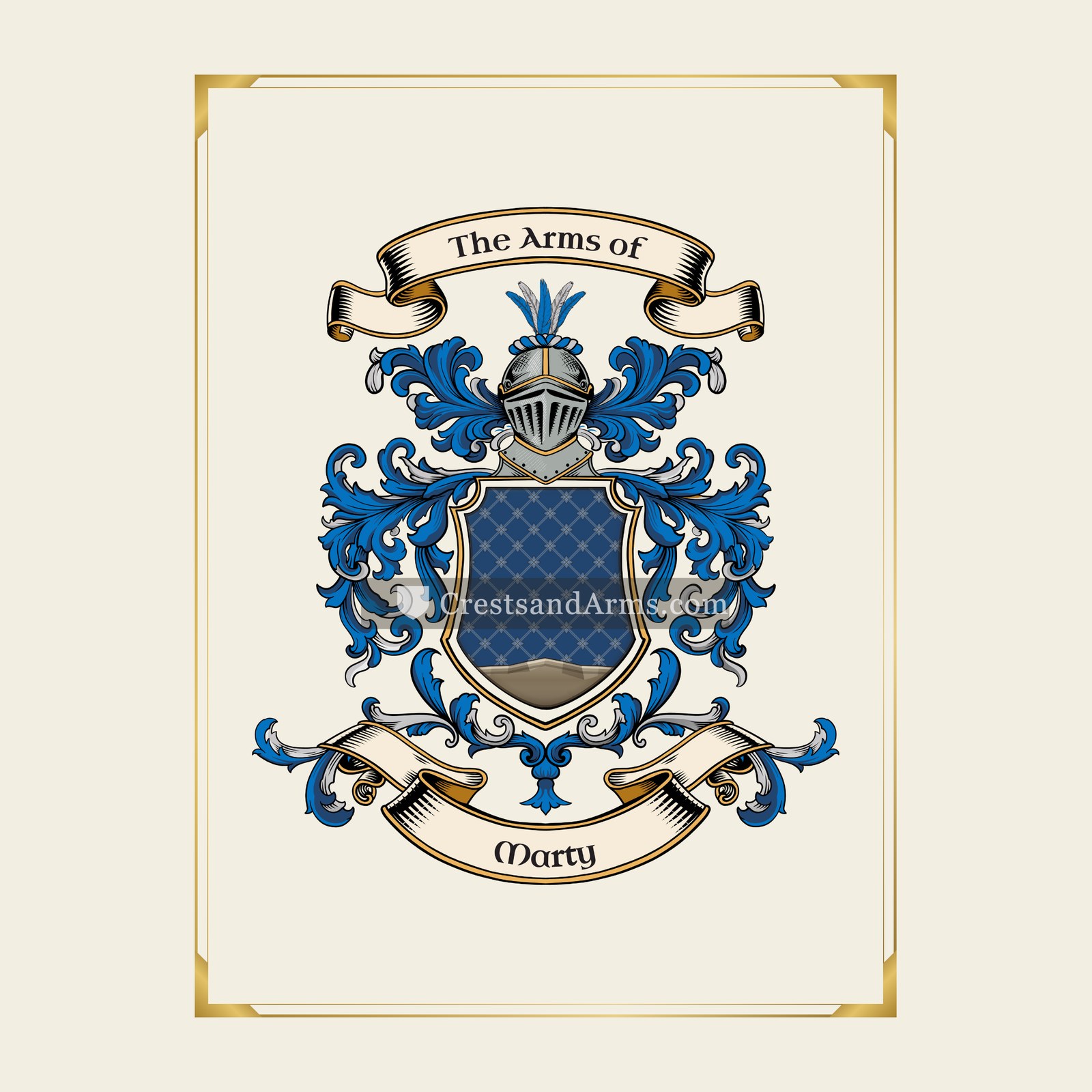 With gold border