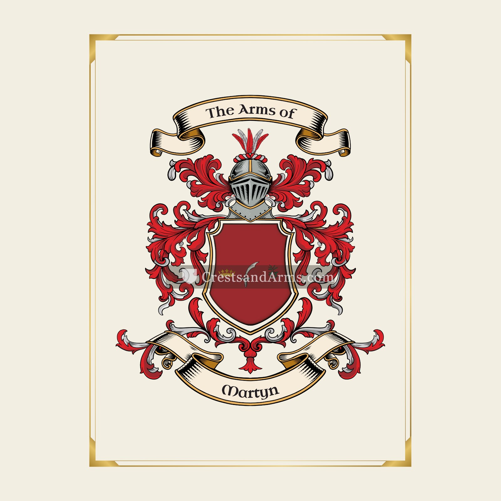 With gold border