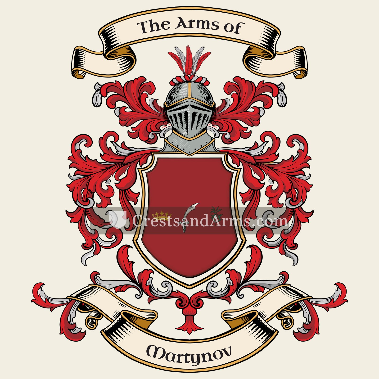 The Martynov coat of arms, drawn from the recorded blazon