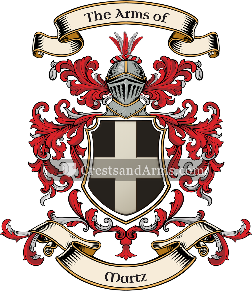 The Martz coat of arms, drawn from the recorded blazon