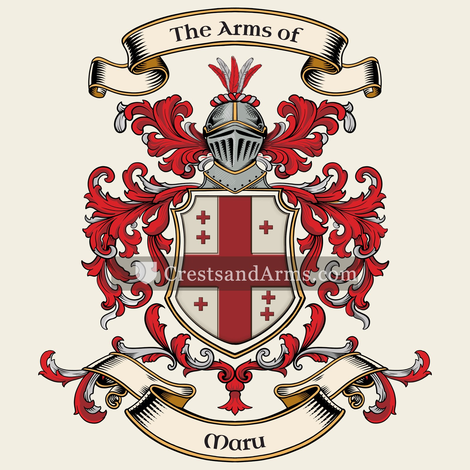 The Maru coat of arms, drawn from the recorded blazon