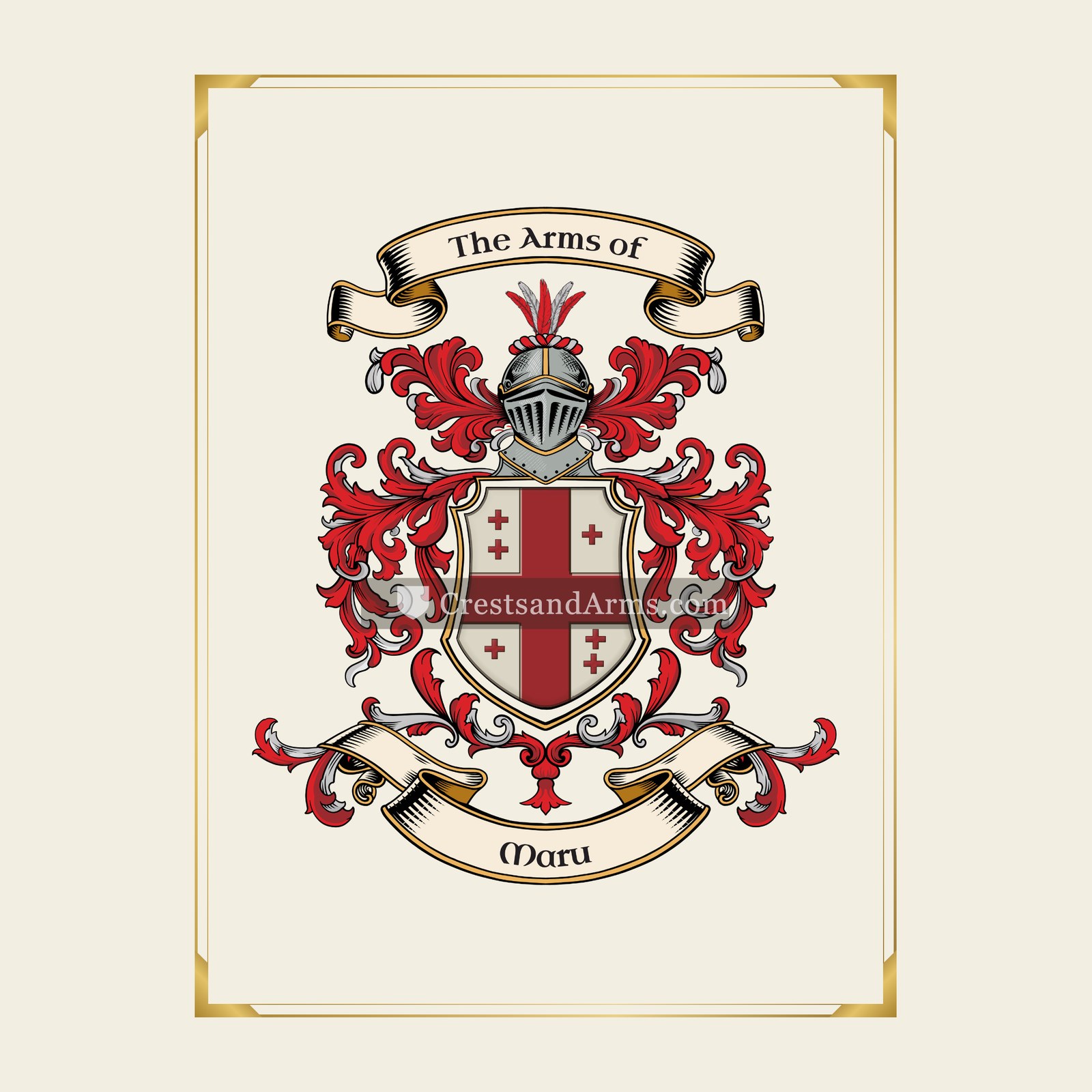With gold border