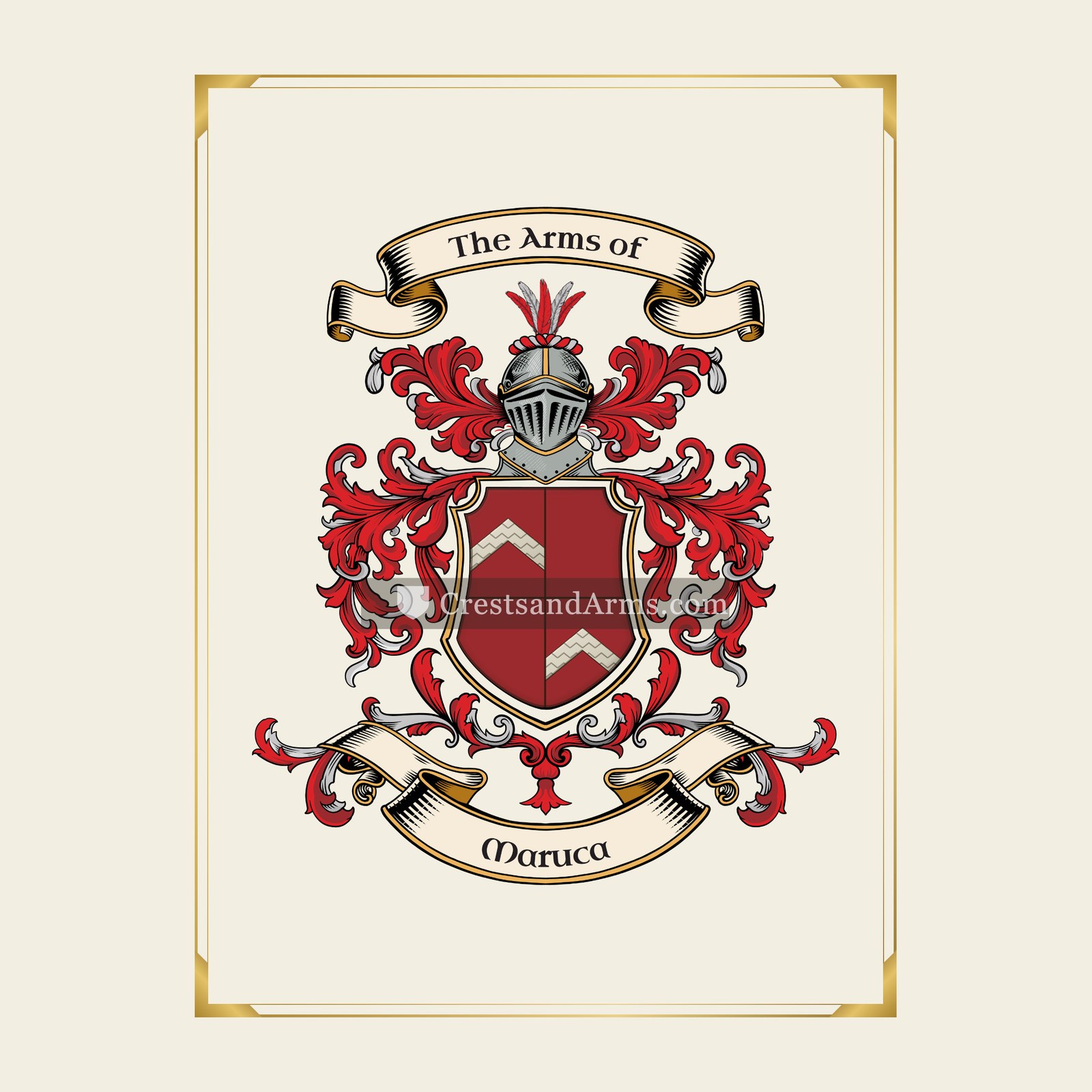 With gold border