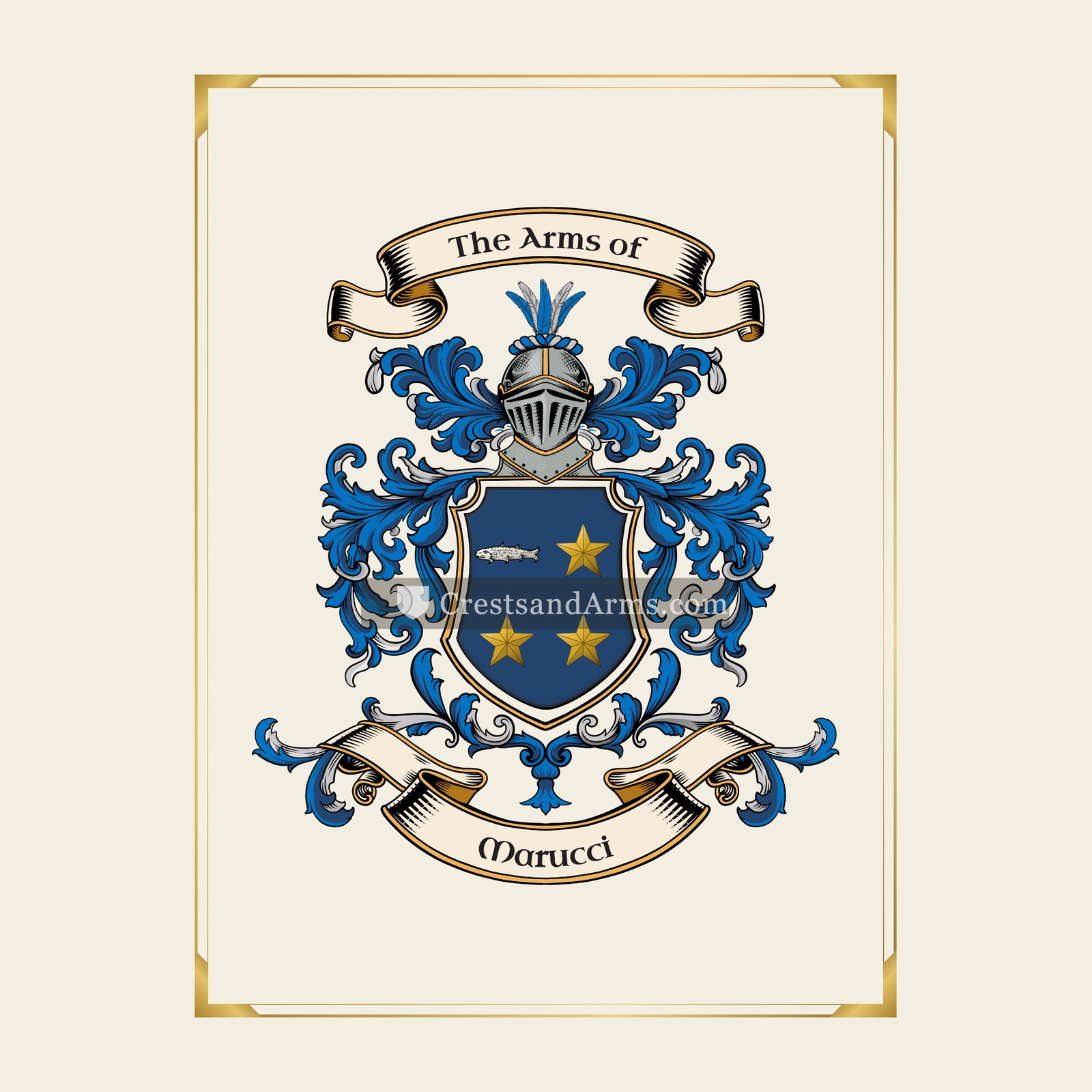 With gold border