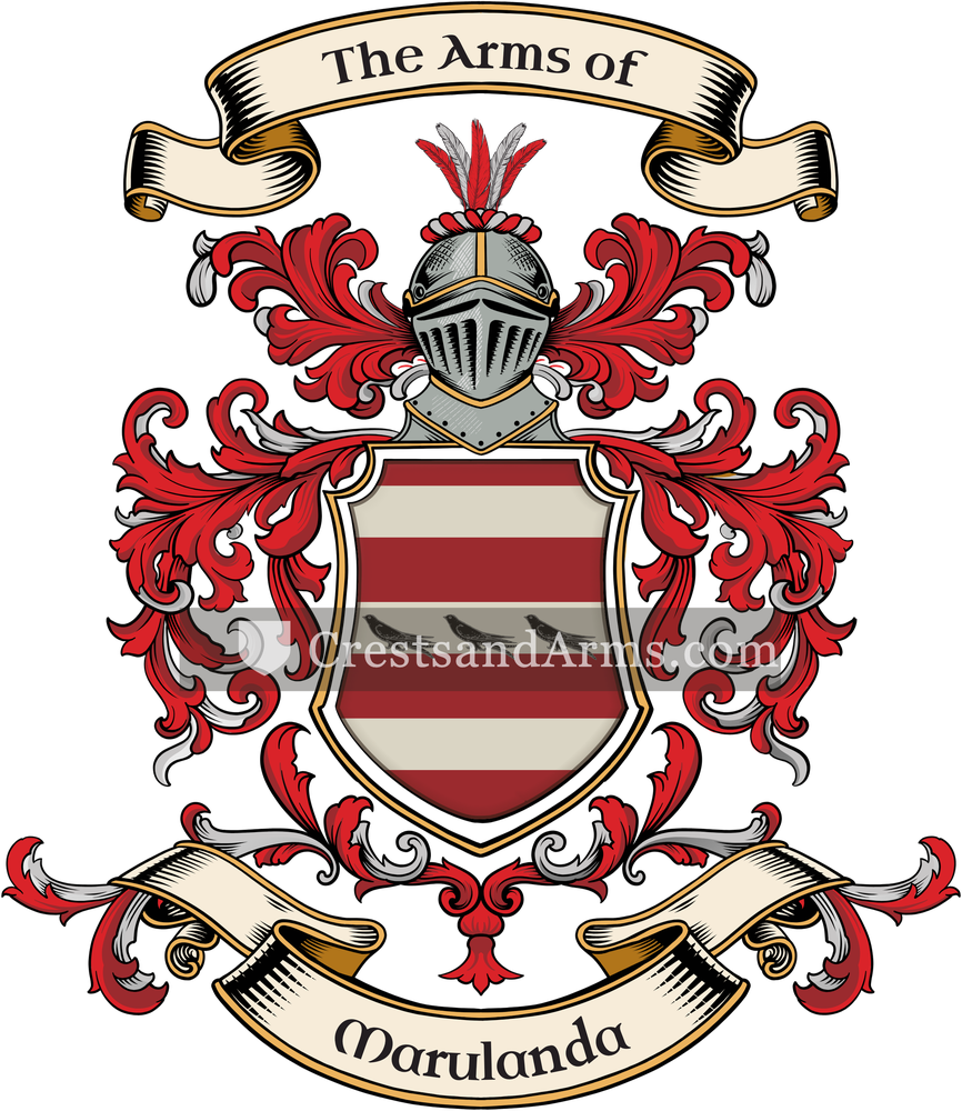 The Marulanda coat of arms, drawn from the recorded blazon