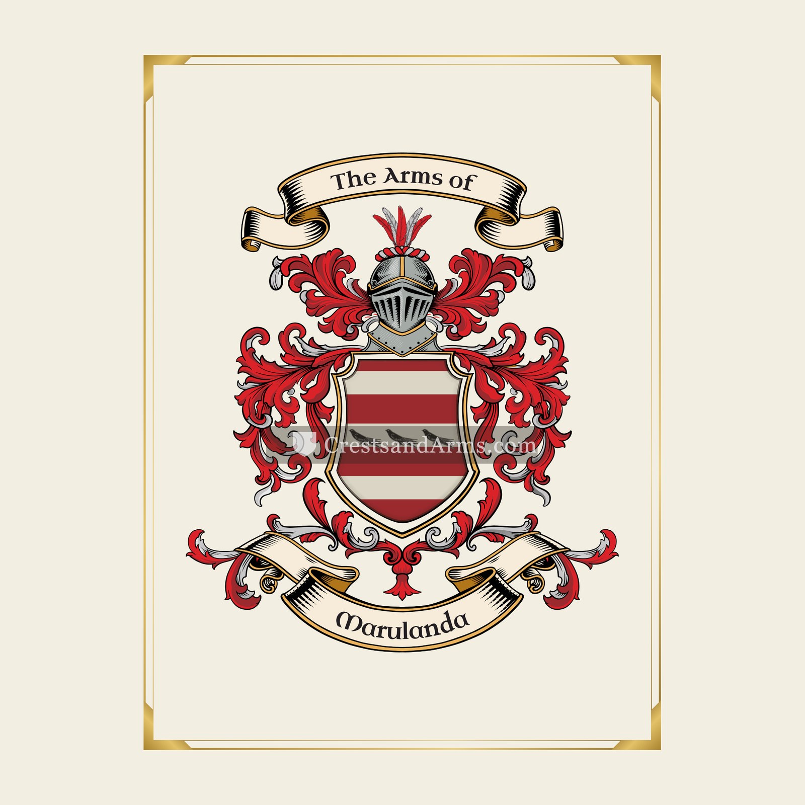 With gold border